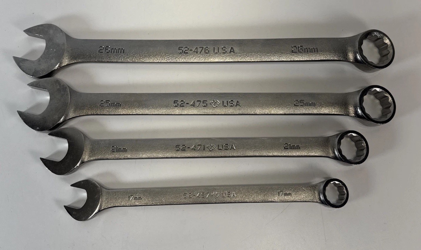 Armstrong USA Metric Combination Wrench Lot 17mm 21mm 25mm 26mm
