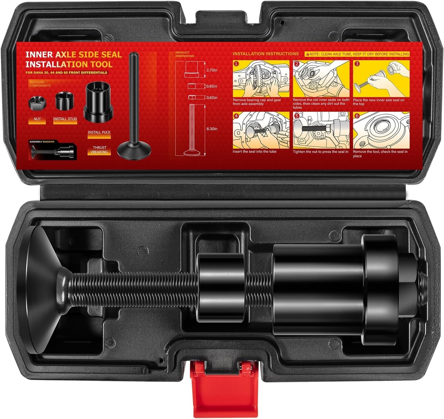 Universal Inner Axle Seal Installation Tool Kit for Jeep, Ford, Dodge & More