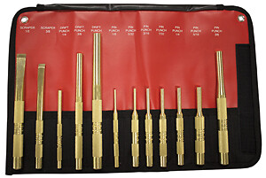 Mayhew Steel Products 67012 12 Piece Brass Punch & Scraper Sae Set