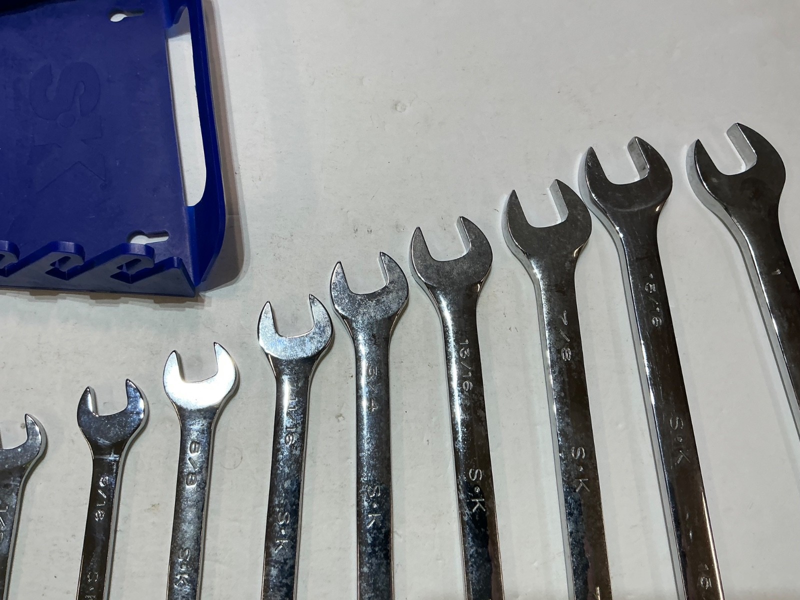 S-K tools 15 pc SuperKrome SAE combination wrench set 1/4” to 1” USA made