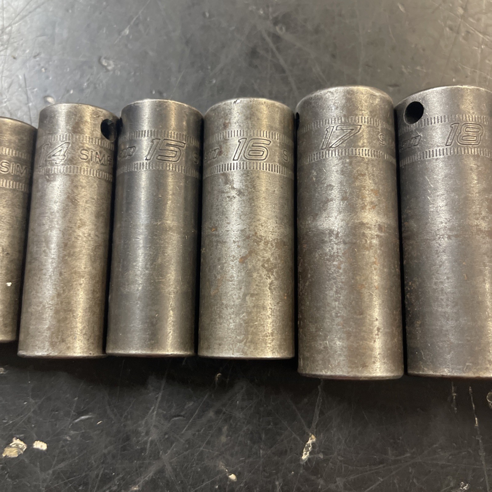 Snap-On 12 Pcs 3/8″ Dr 6pt Deep Impact Sockets 8-19mm + 21mm Missing 20mm