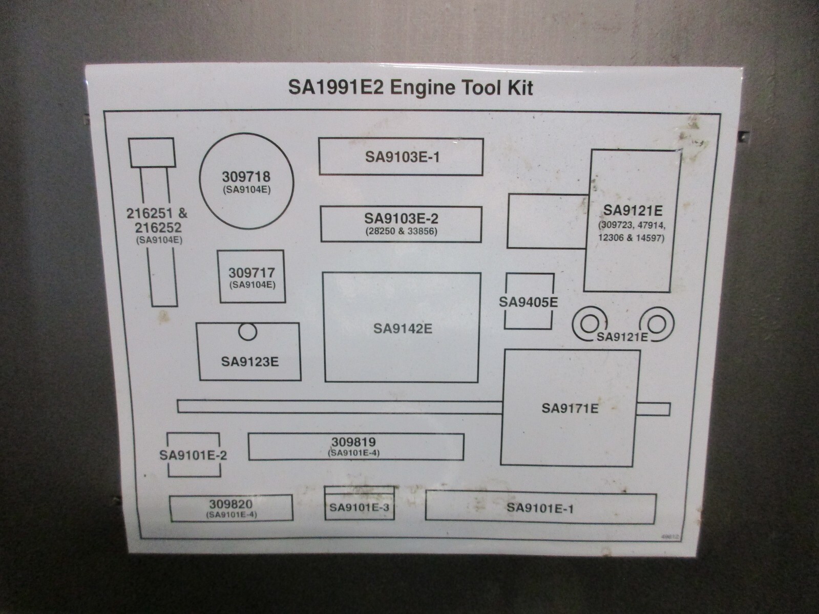 KENT MOORE SATURN SA9124E-1 & SA1991E2 SPECIALTY SERVICE TOOL ENGINE KIT SET