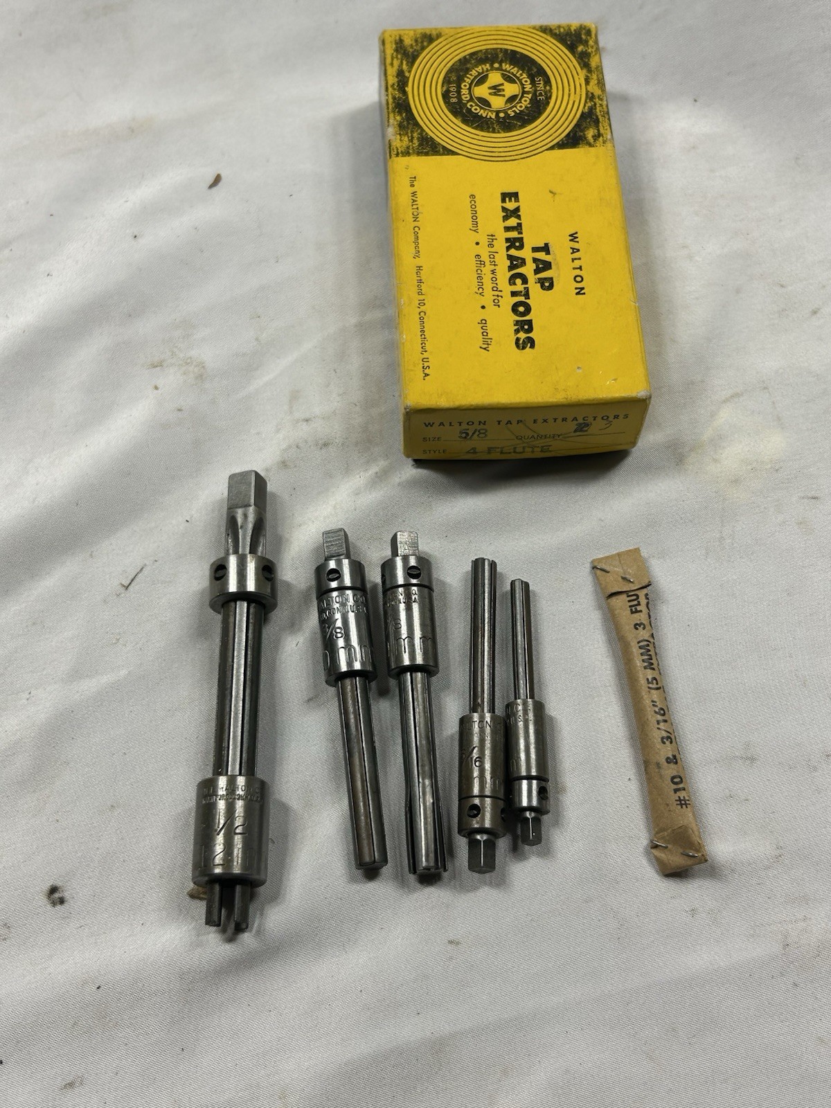 Walton 6 pc Tap Extractor Set 3/16”-1/2” SAE/metric w/ Box
