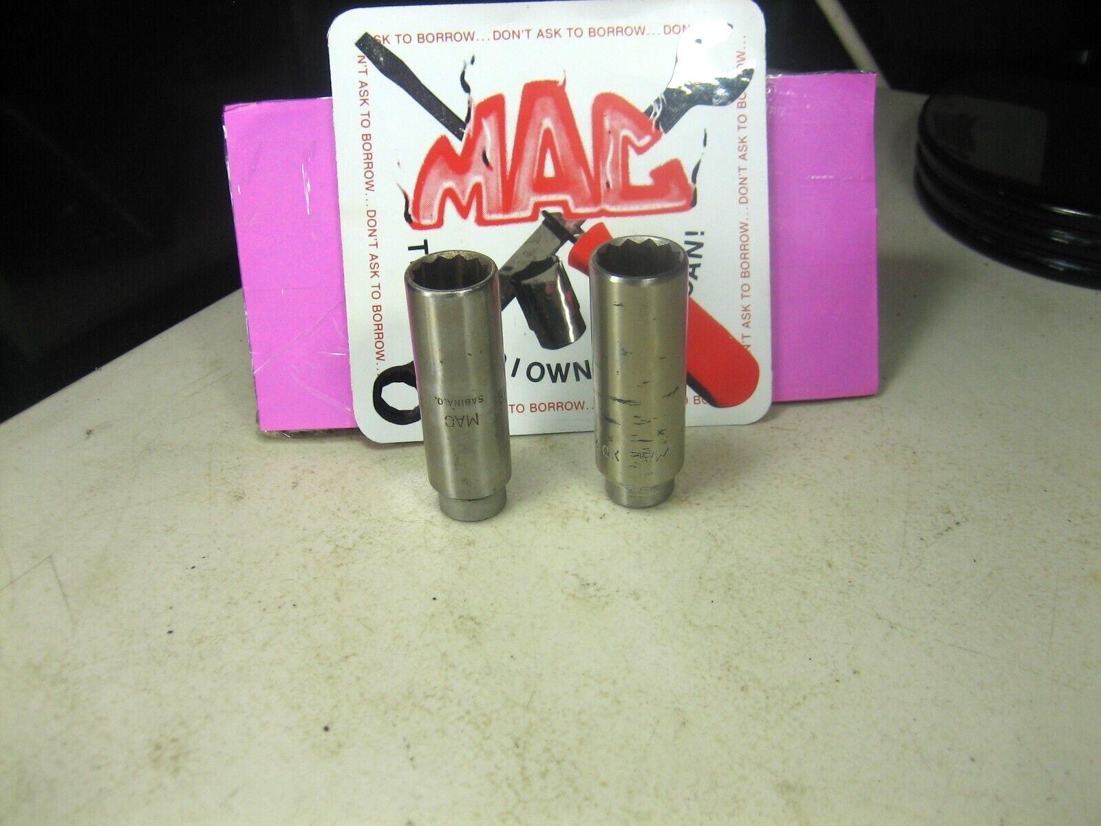 MAC TOOLS – Lot Of 2 Deep Sockets, 3/8″ Drive,12pt (5/8” & 11/16”)