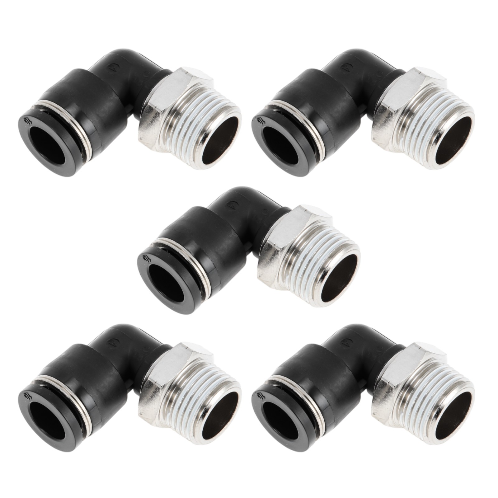 for Push to Fittings 3/8″ 90° Quick Air Joint 3/8″ NPT Black Silver