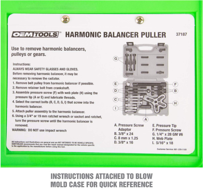 37187 Harmonic Balancer Puller Kit – Heat-Treated Steel Puller Yoke for Gear, St
