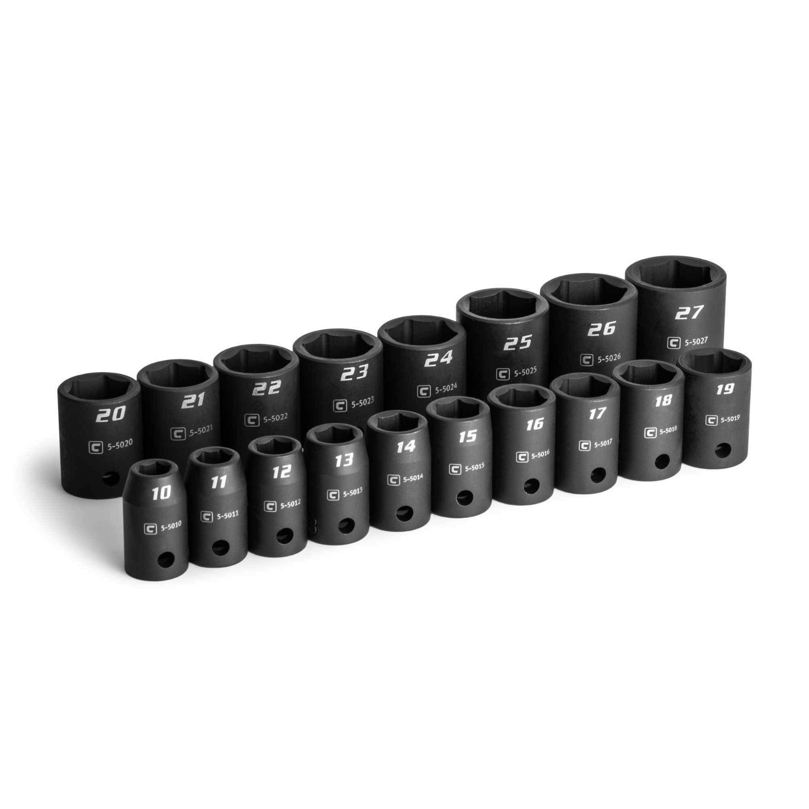 18-Piece Metric Shallow Impact Socket Set, 1/2″ Drive, 10-27mm, Durable Tool Kit