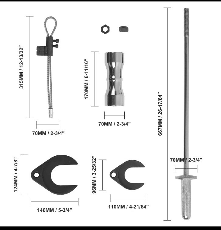 Inner CV Joint Puller Slide Hammer Front Wheel Drive Axle Half Shaft Removal Kit