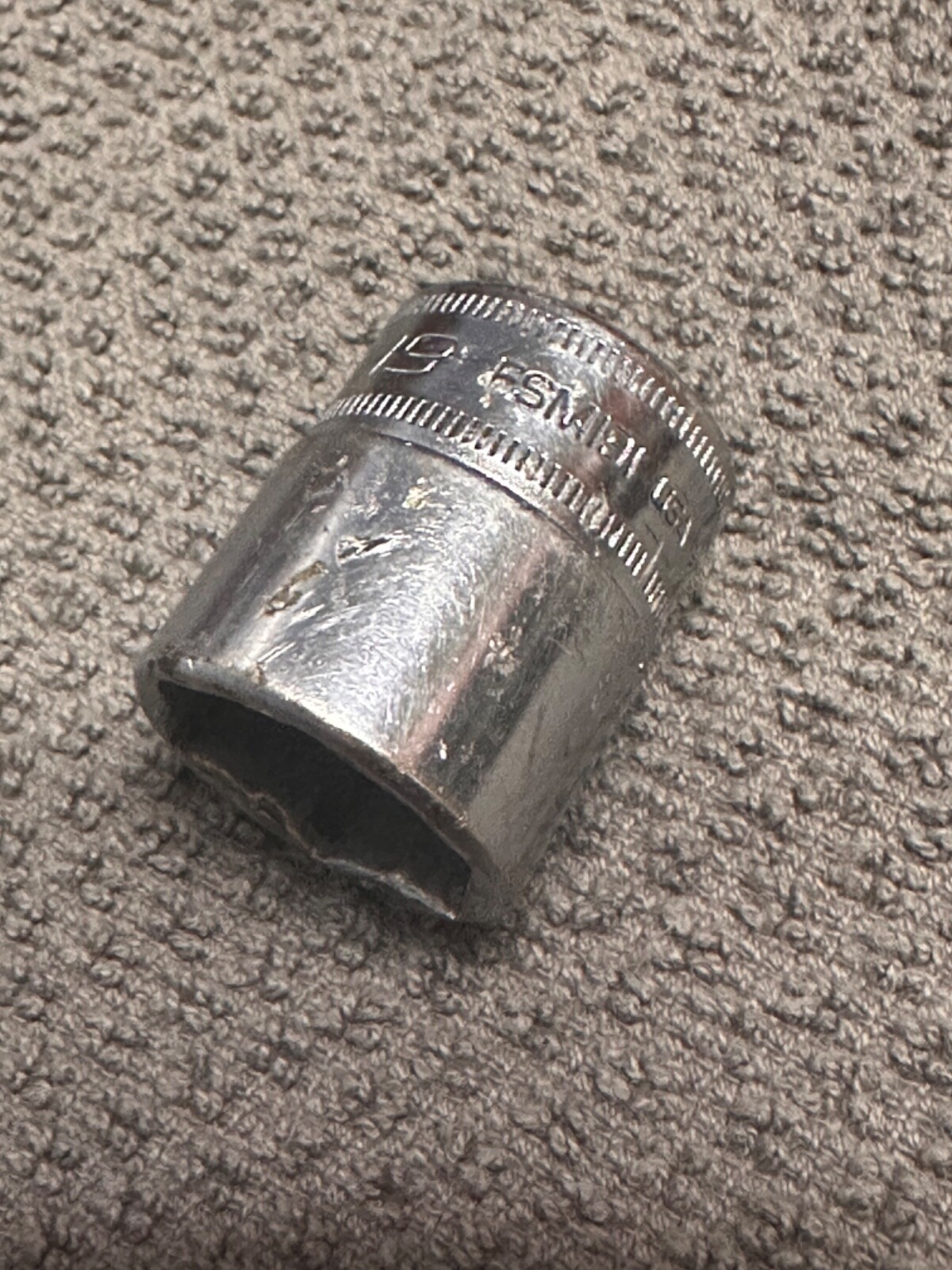 Snap-on Tools Year 1988 Chrome 6 Point 19mm Socket 3/8” Drive FSM191