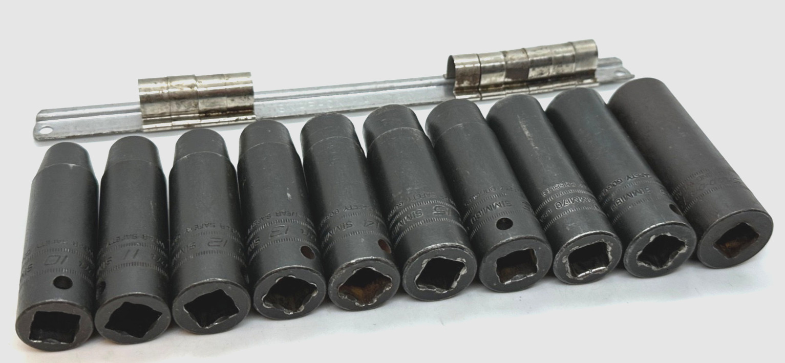 🇺🇸 Snap On Tools USA 10mm-19mm 1/2” DR Metric IMPACT Deep Socket Set Lot 6PT