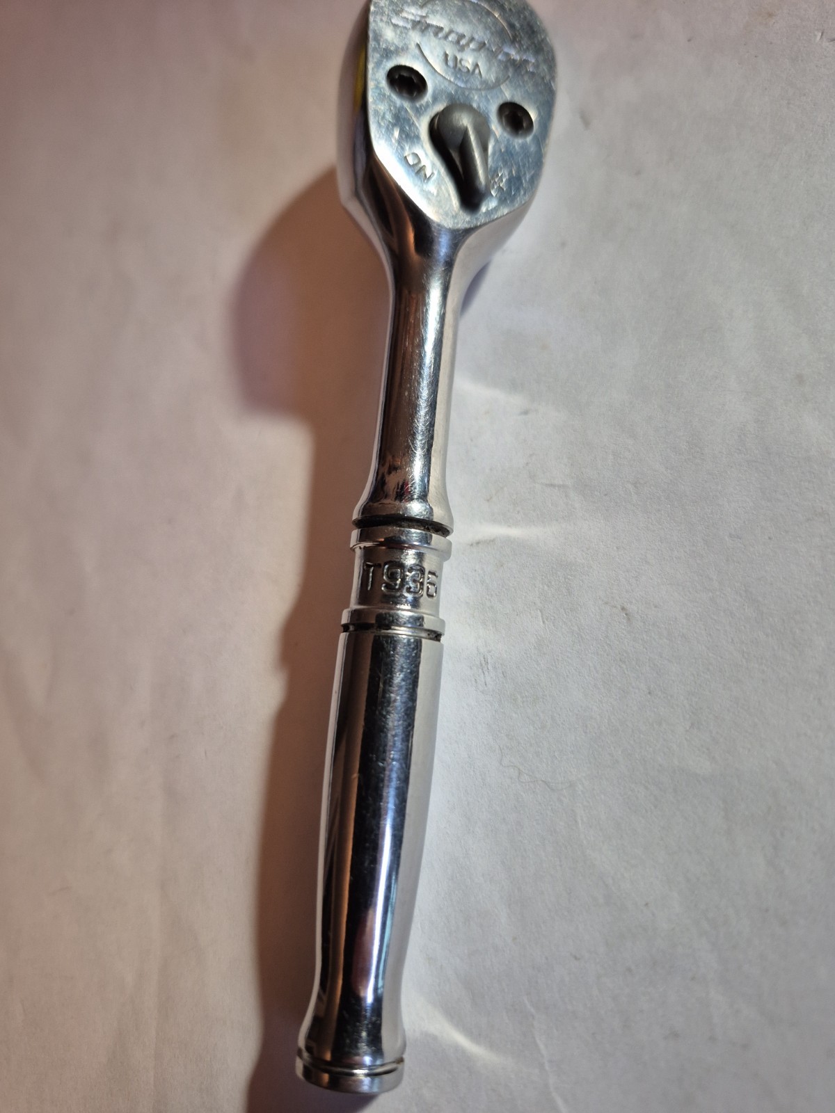 SNAP ON T936 1/4» DRIVE RATCHET 4 1/2» LONG STUBBY USA MADE USED CONDITION