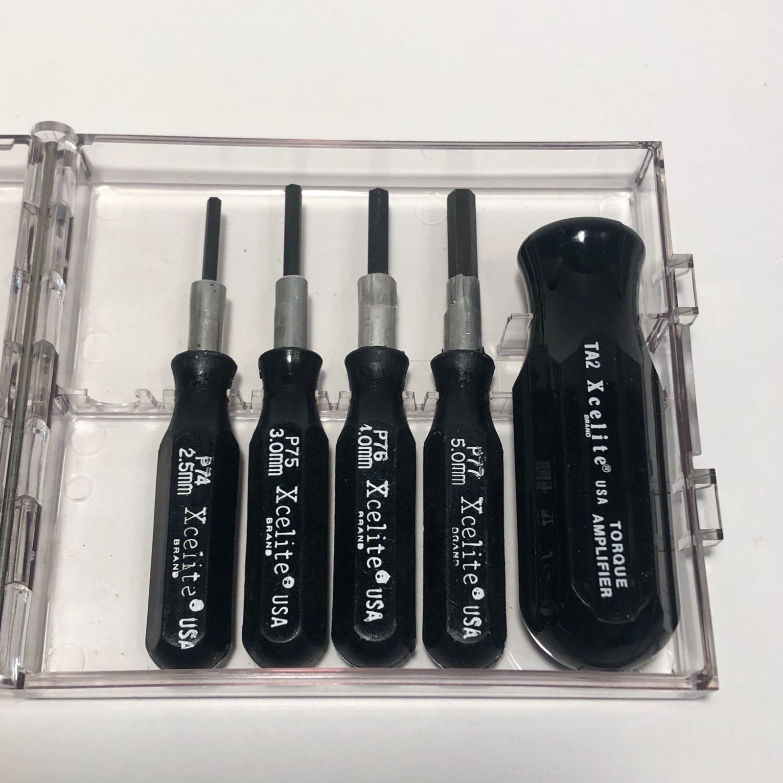 Vintage Xcelite PS-90mm 9 Piece Metric Hex Socket Driver Set in case USA Made