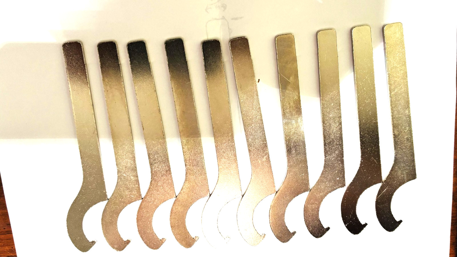 HOOK SPANNER WRENCH, MADE OF SHEET STEEL, 1/16″ HANDLE THICKNESS PACK OF 10 NEW.