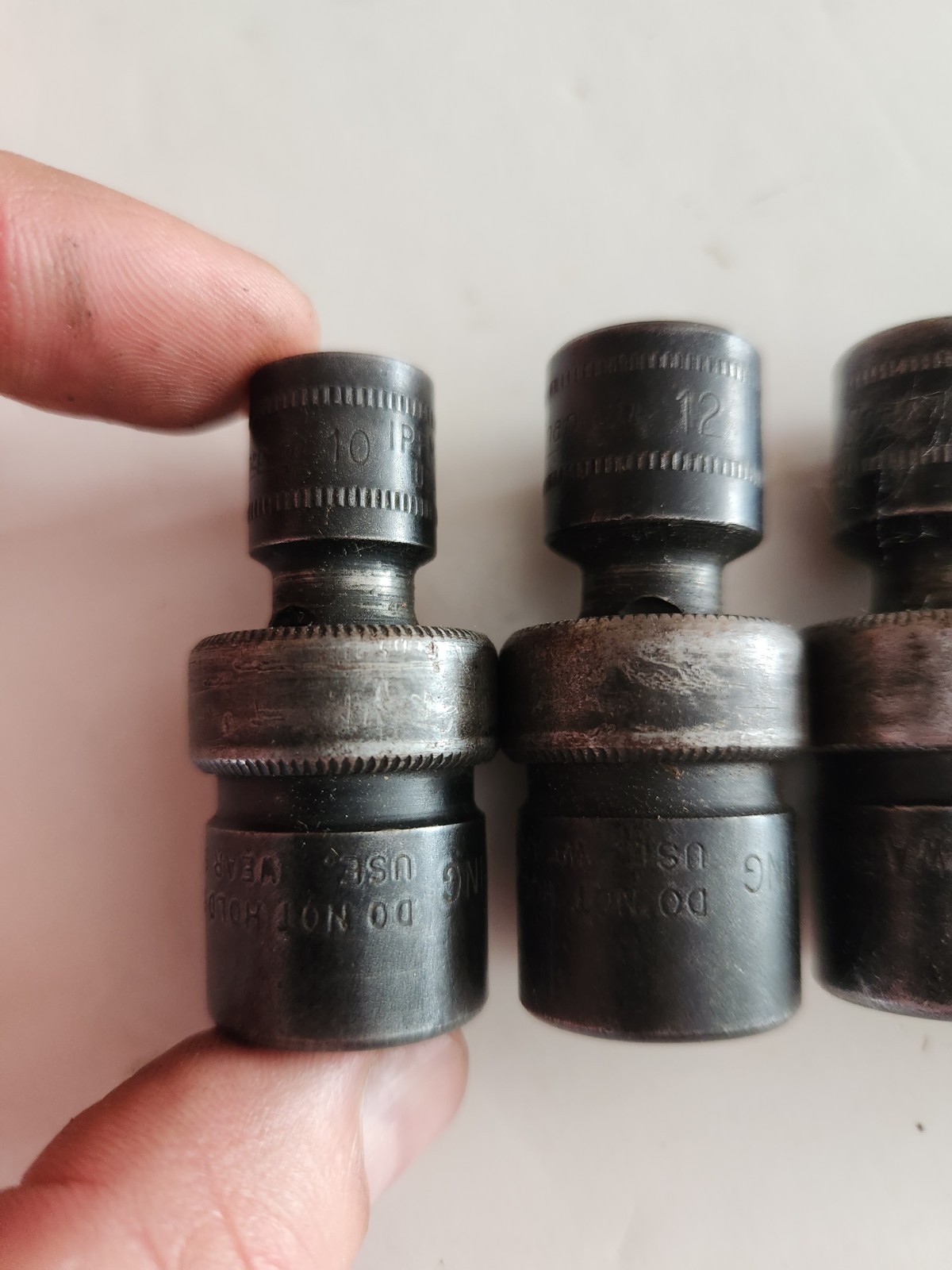 Snap-on 207IPFM 7 pc 3/8 Dr 6pt Metric Shallow Impact Swivel Socket Set 10-18mm