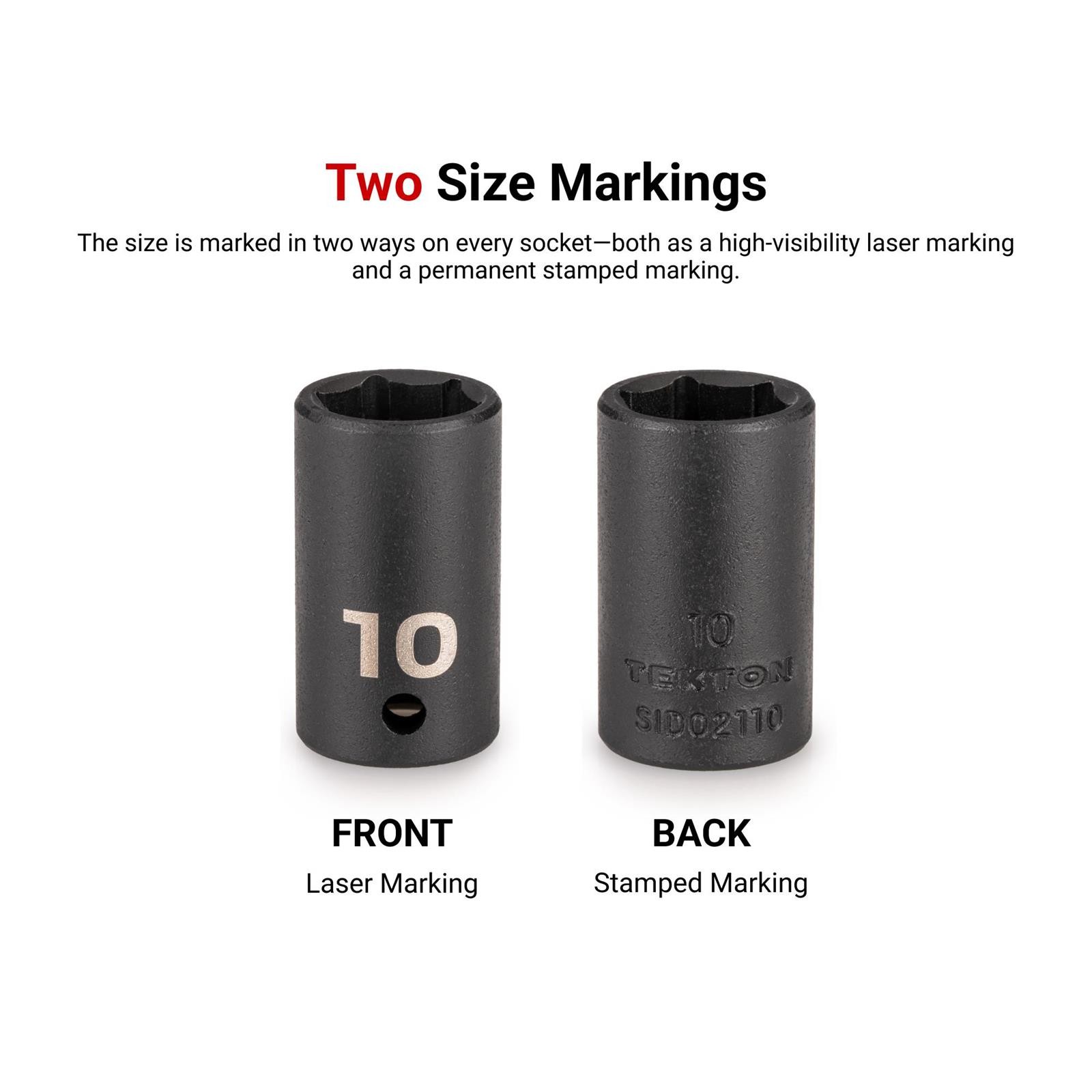 Tekton SID90201 1/4″ Drive 6-Point Impact Socket Set, 32-Piece