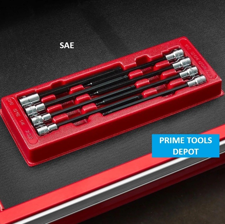 ICON 3/8 in. Drive SAE + METRIC Professional Long Ball Hex Bit Socket Set -2pk
