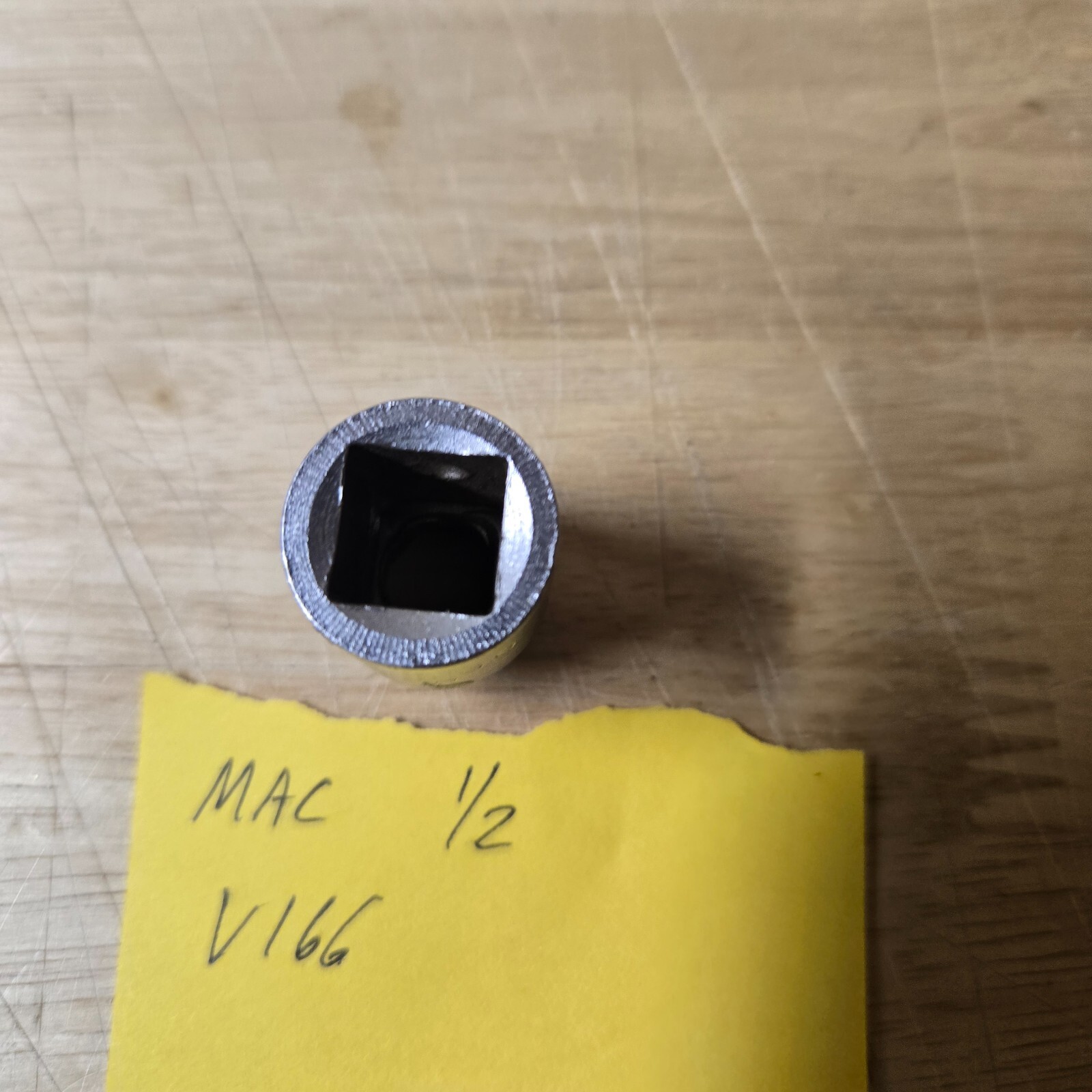 Mac Tools 1/2″ 6 Point (1/2″ Drive) Shallow Standard Socket V166 Made in USA