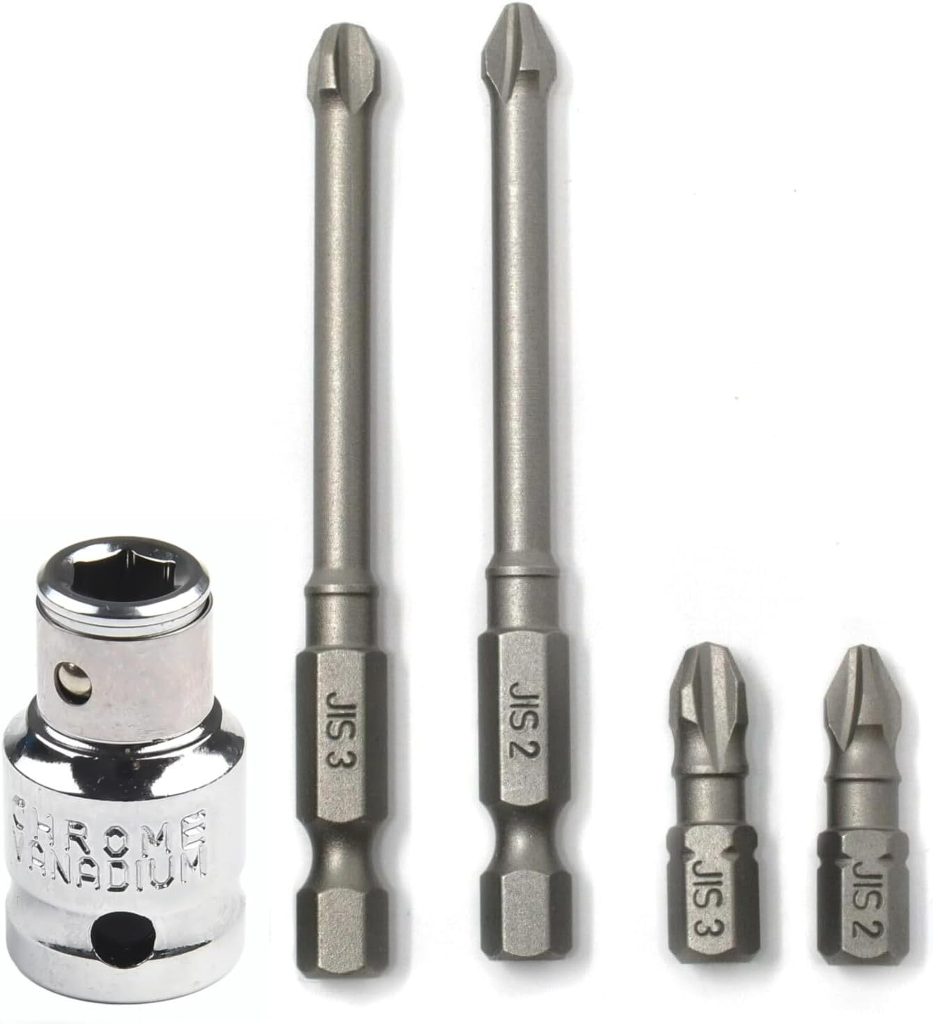 True JIS Metric Screwdriver Screw Driver Bits #2 #3 & 1/4″ Socket 0059-005/007