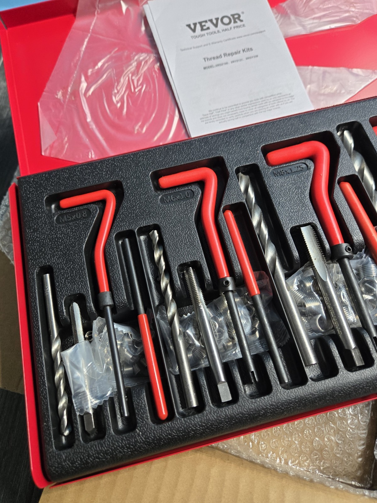 VEVOR Thread Repair Kit – 166Piece Metric HSS Drill Helicoil 166PCS