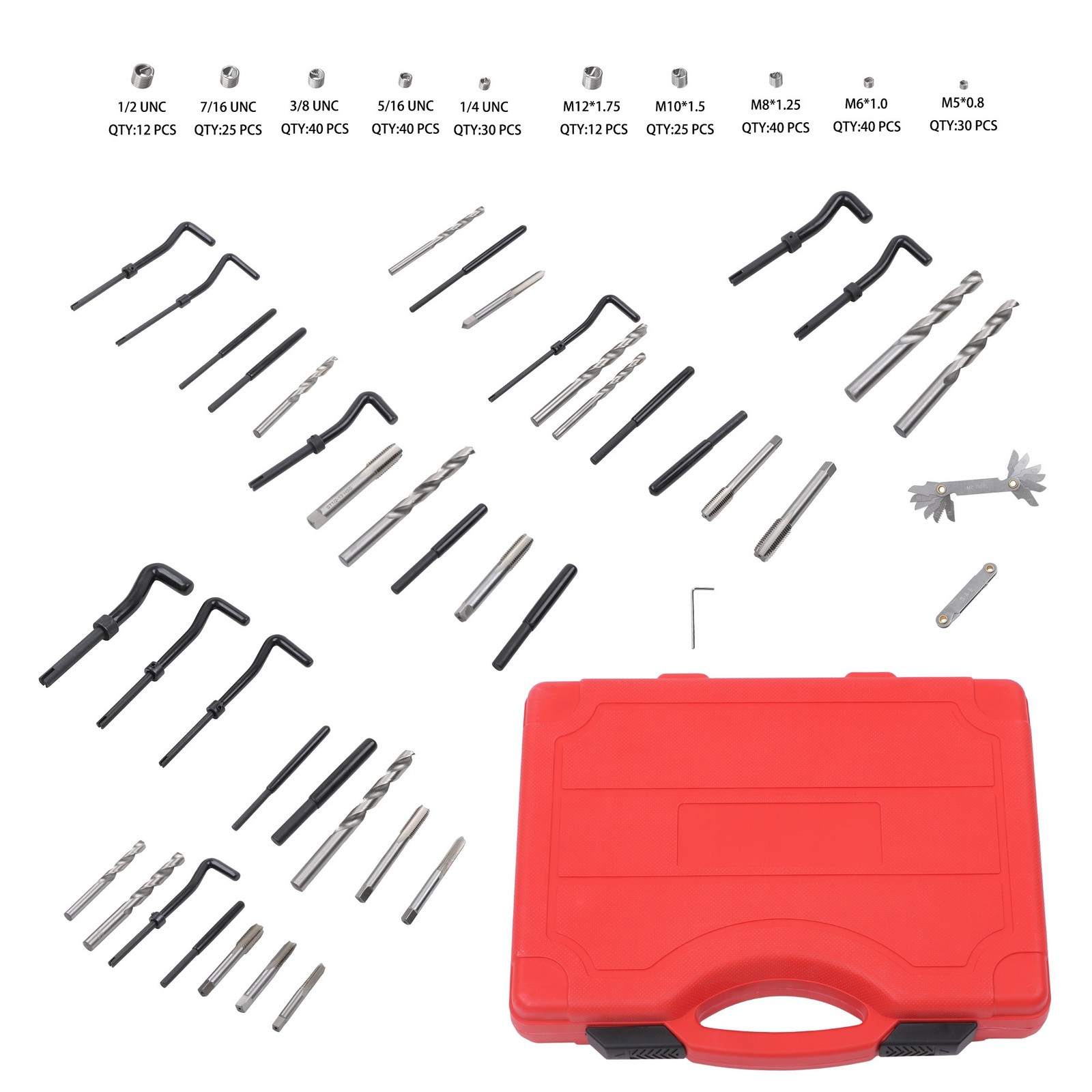 Helicoil Thread Repair Kit 338-Piece SAE and Metric Rethreading Tool Kit M5 M6
