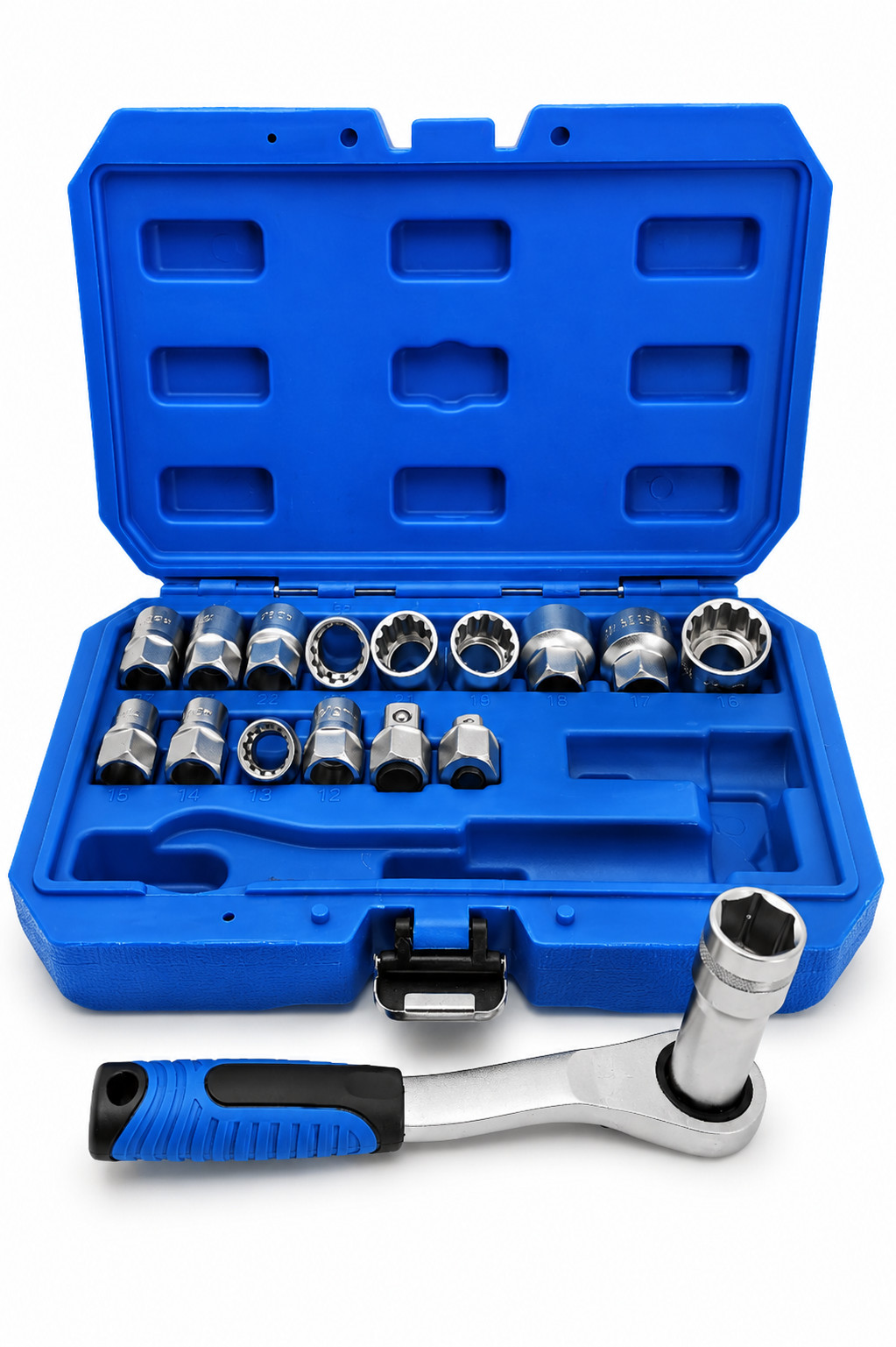 17pc Metric 3/8″ and 1/2″ Driver Go Through Pass-Go-Thru SOCKET Ratcheting SET
