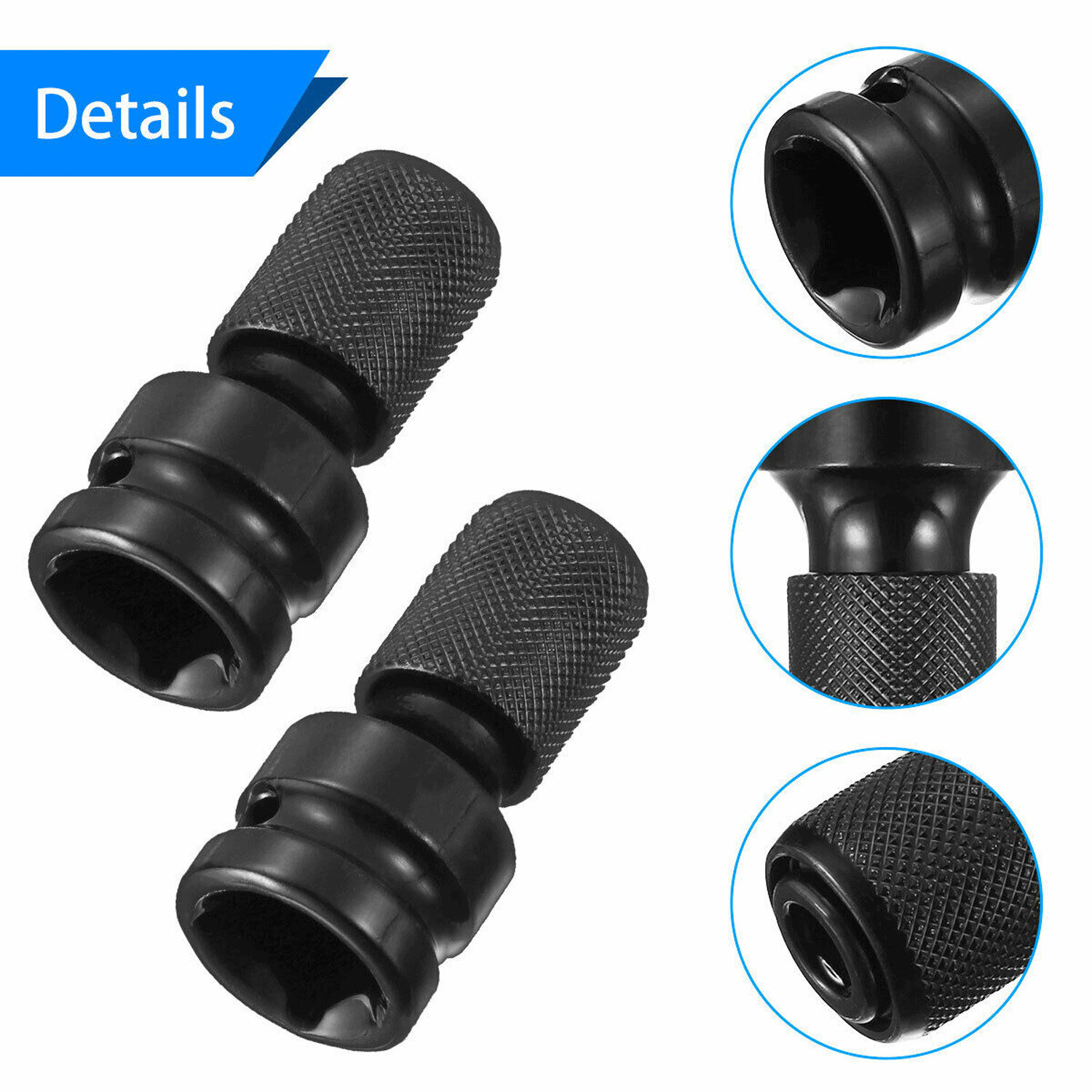 2Pcs Socket Adapter Drill Hex Shank Chuck Change Impact Driver Tool 1/2″ To 1/4″