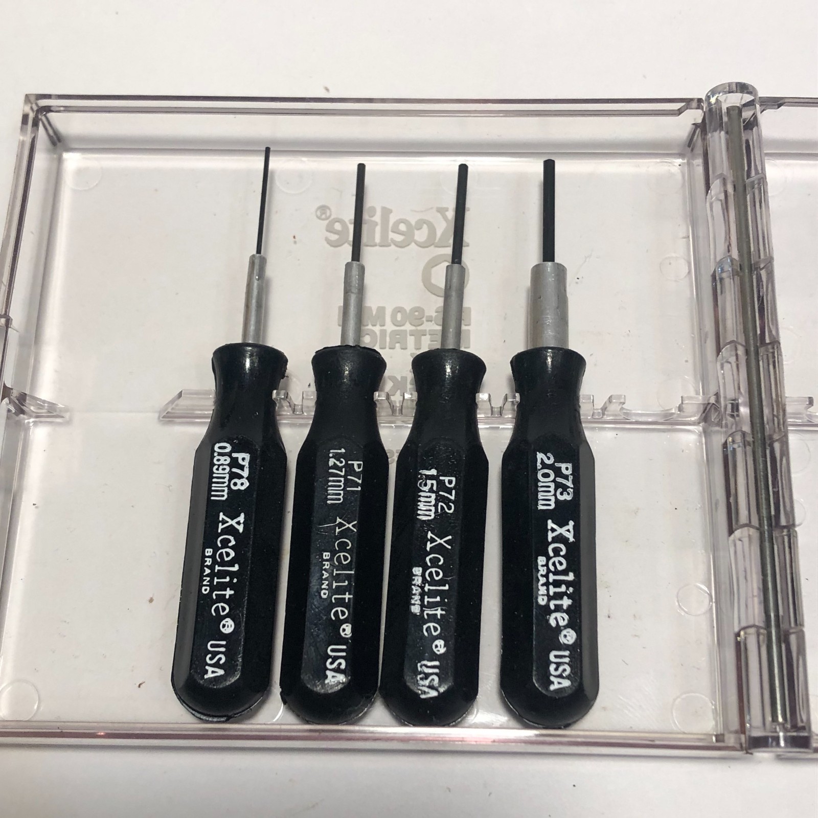 Vintage Xcelite PS-90mm 9 Piece Metric Hex Socket Driver Set in case USA Made