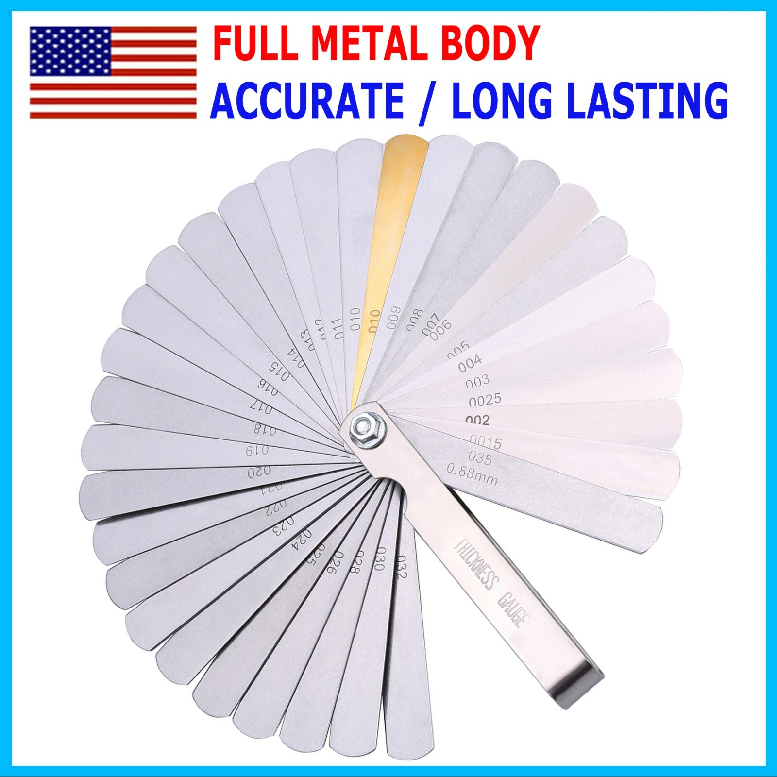 32 Blade Feeler Gauge Dual Metric & SAE Reading Combination Gap Thickness Tool