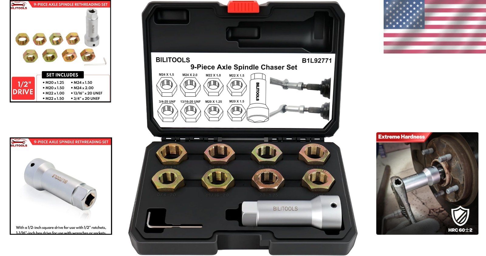Expert Axle Spindle Rethreading Tool-~
