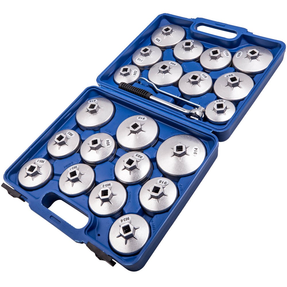 1/2″ Drive Oil Filter Socket Cup Cap w/ Adjustable Wrench Removal Tool Kit