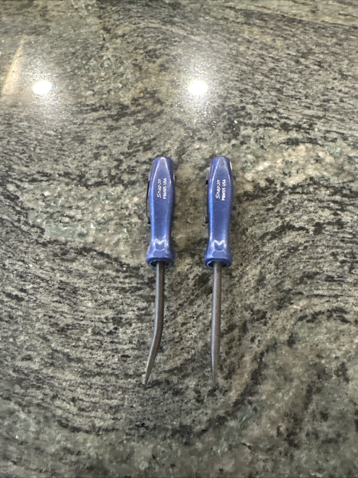 snap on 2 pc power blue 5” mini poket prybar set straight, bent pbms5, pbmb5pb