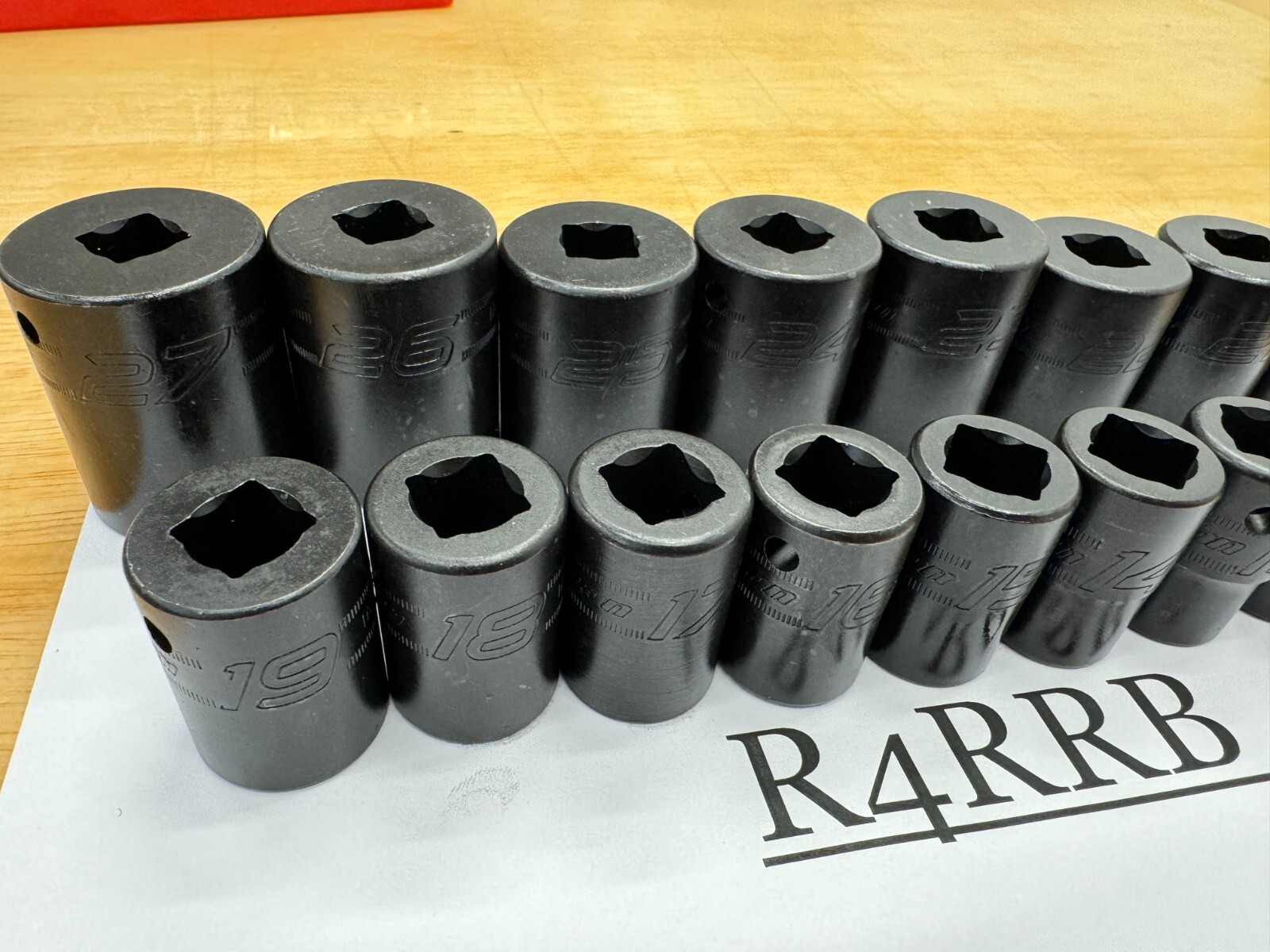 Snap-on Tools USA NEW 18pc 1/2″ Drive Metric 10mm-27mm Shallow Impact Socket Set