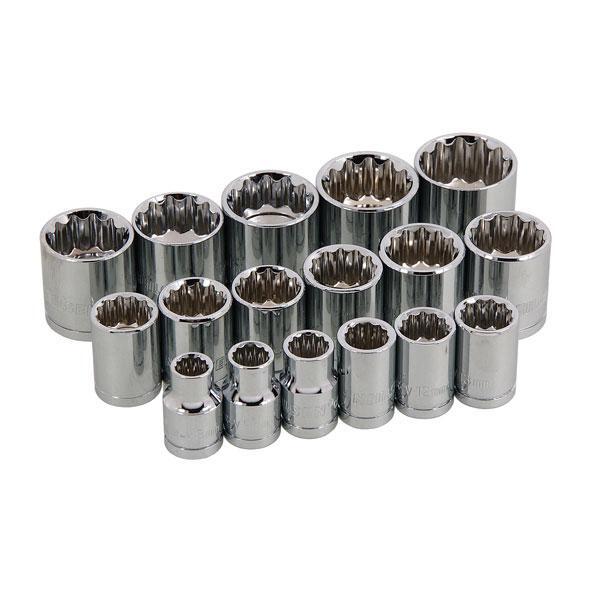 17pc 3/8″ Drive Socket Set 8.9.10.11.12.13.14.15.16.17.18.19.20.21.22.23 & 24mm