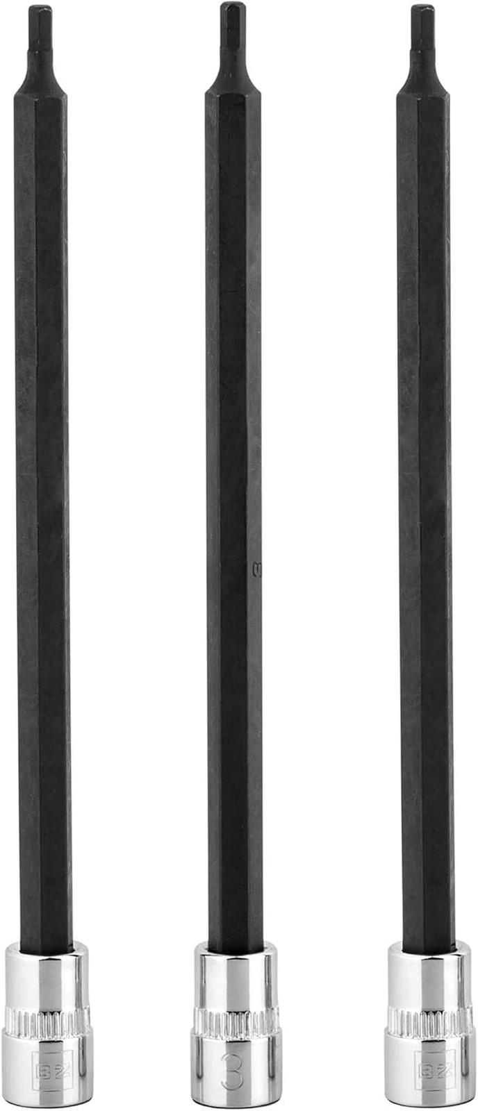 3Mm Hex Bit Socket/Allen Driver Three Pack (1/4″ Drive, Long)