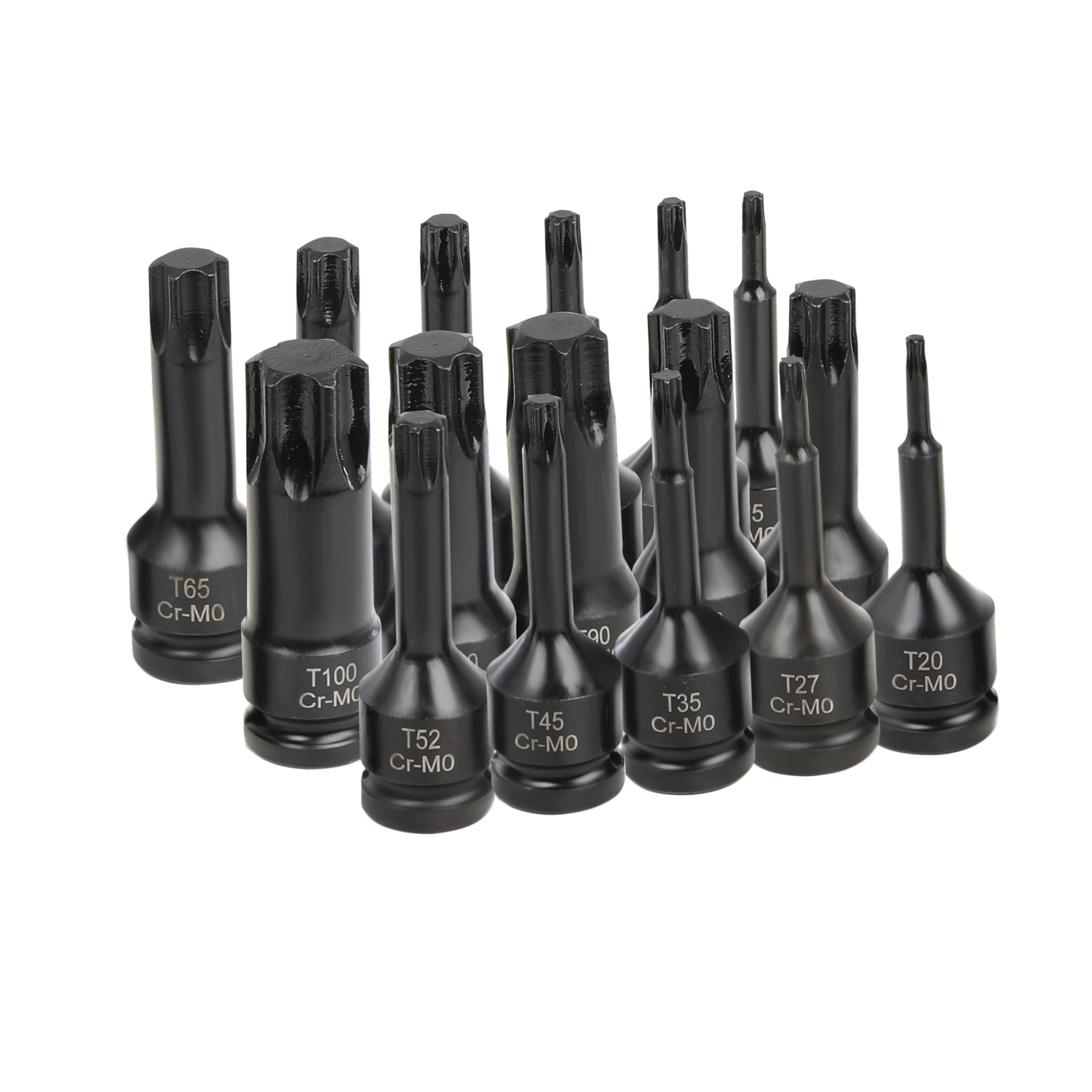 Impact Torx Bit Socket Set 10Pcs / 16Pcs 1/2″ Drive T20-T80 6-Point Star Bits