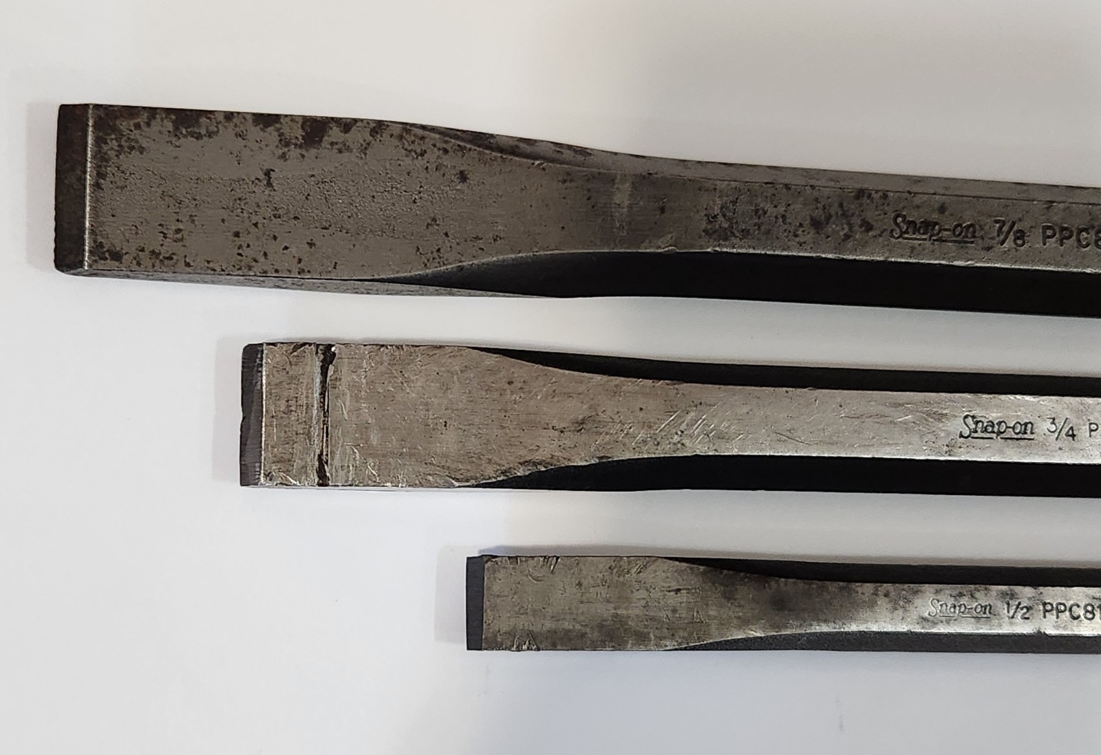 Snap On 3 Piece Flat Chisel Set PPC816A-1/2″ PPC824A-3/4″ PPC828A-7/8″