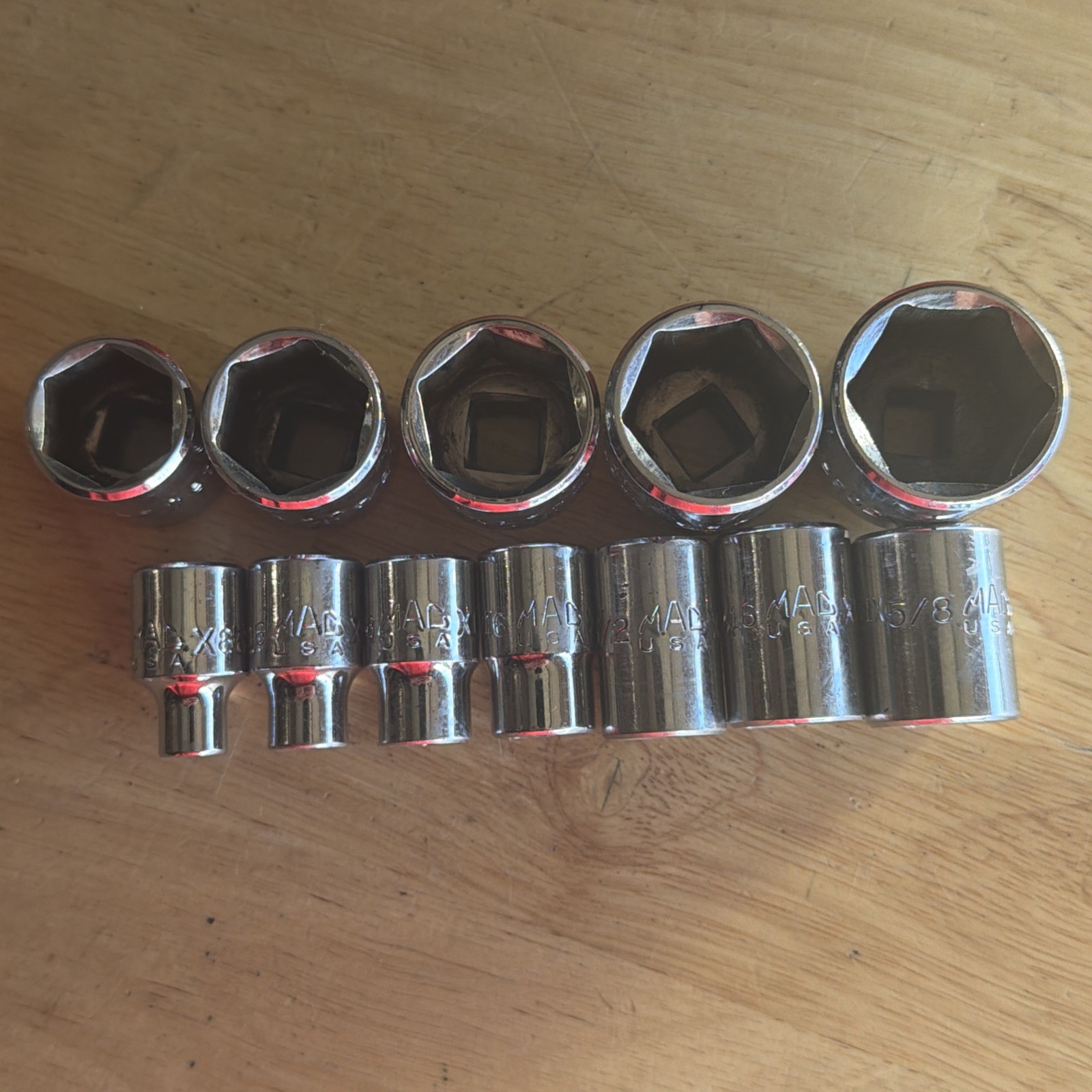Mac Tools SAE Shallow Socket Set 3/8″ Drive 6 Point 12pc W/ Tray SX126TR USA