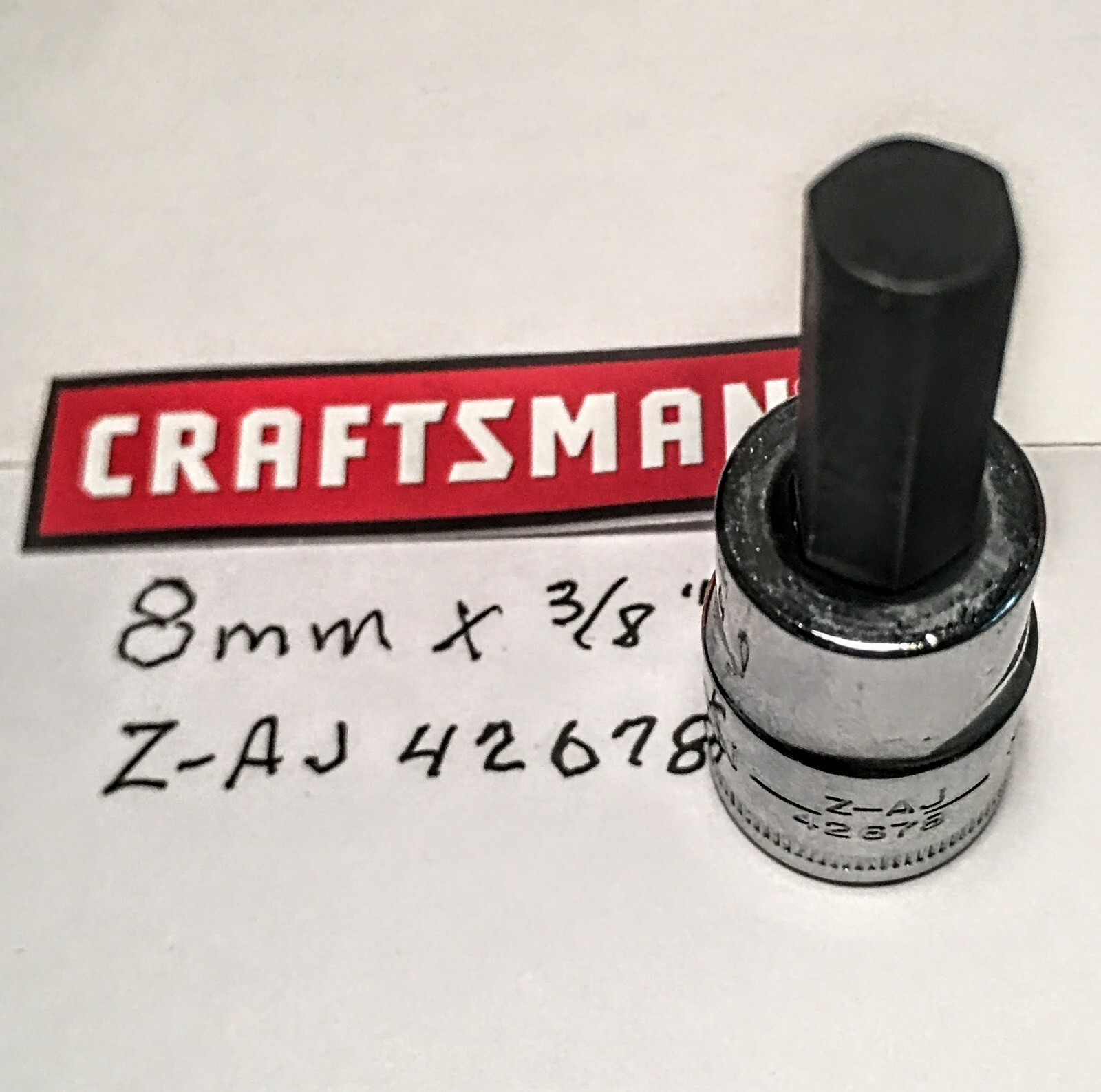 Craftsman 8 mm x 3/8″ Drive Hex Bit Socket Z-AJ 42678 Free USA Shipping