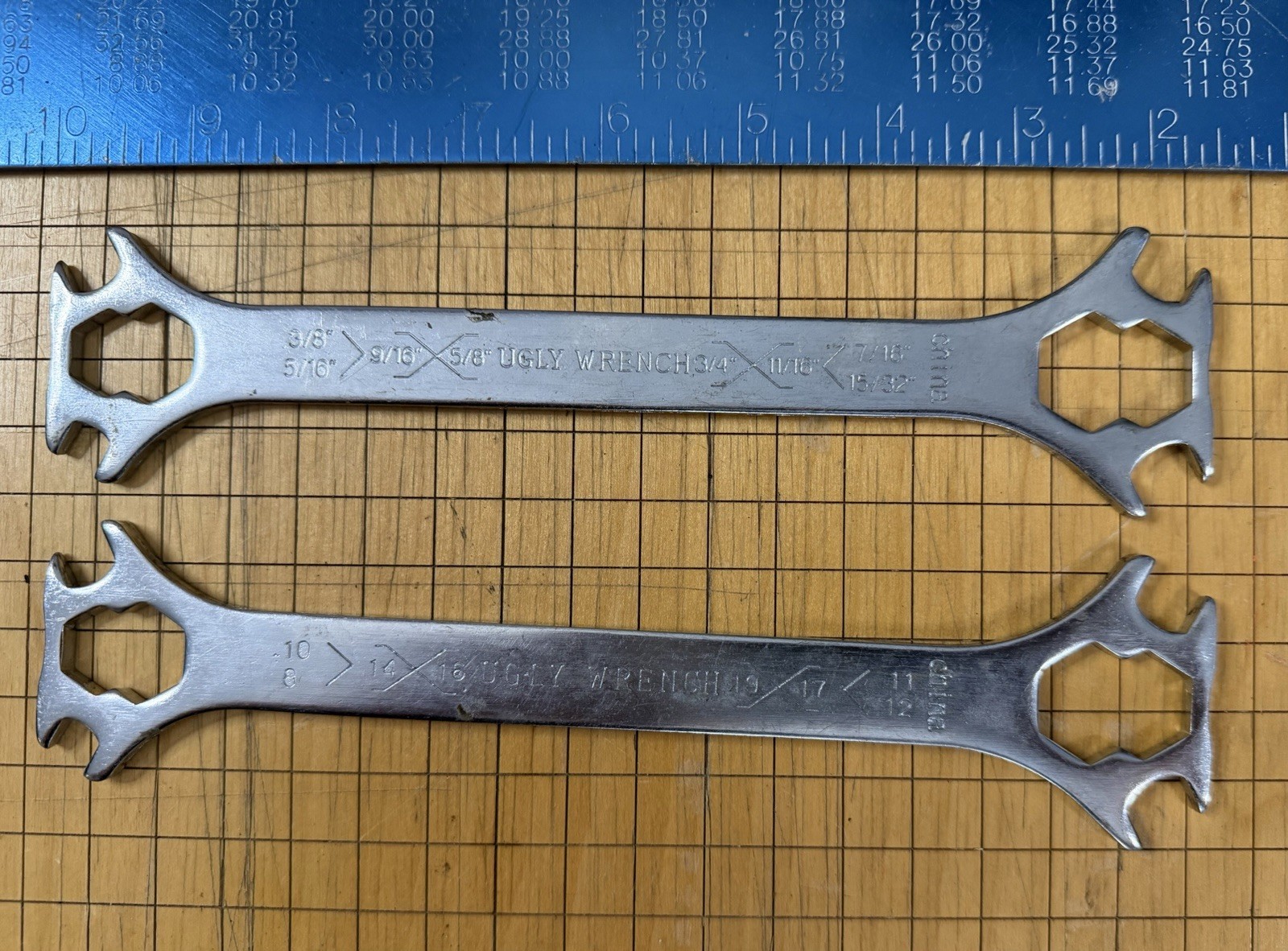 Vintage Ugly Wrench Multi-Tool Set SAE & Metric Dog Bone Spanner 2-Piece Lot