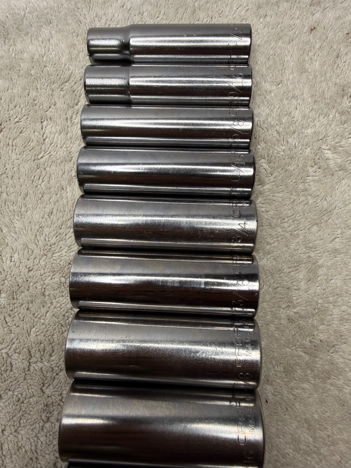 Craftsman USA G-Series 1/2” Drive SAE 12-Point DEEP Socket Set G4759x (11-pc)