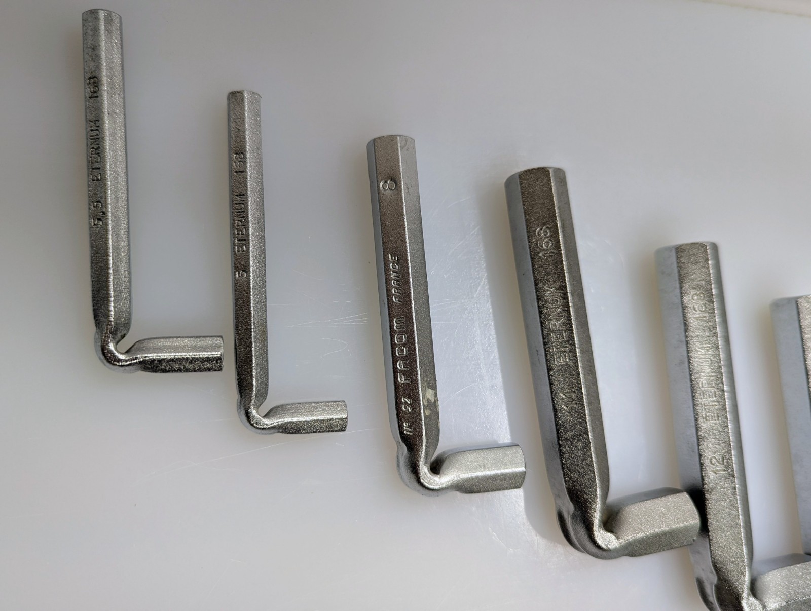 8 FACOM & ETERNUM L-Shape Hex Wrenches Sizes: 5, 5.5, 8, 11, 12, 13, 19, & 23mm