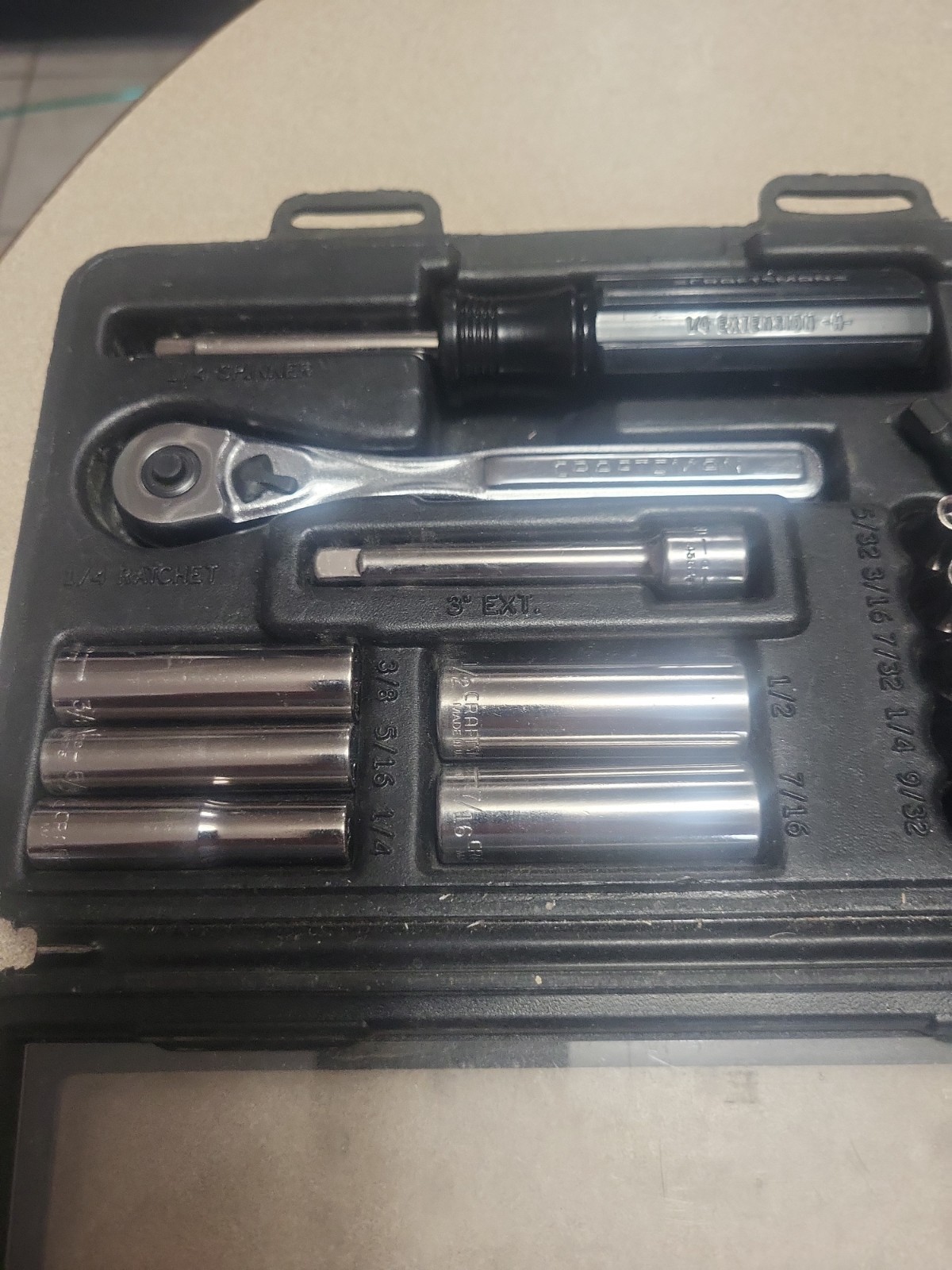 Vintage Craftsman SAE USA 1/4″ Socket Set 21 Piece