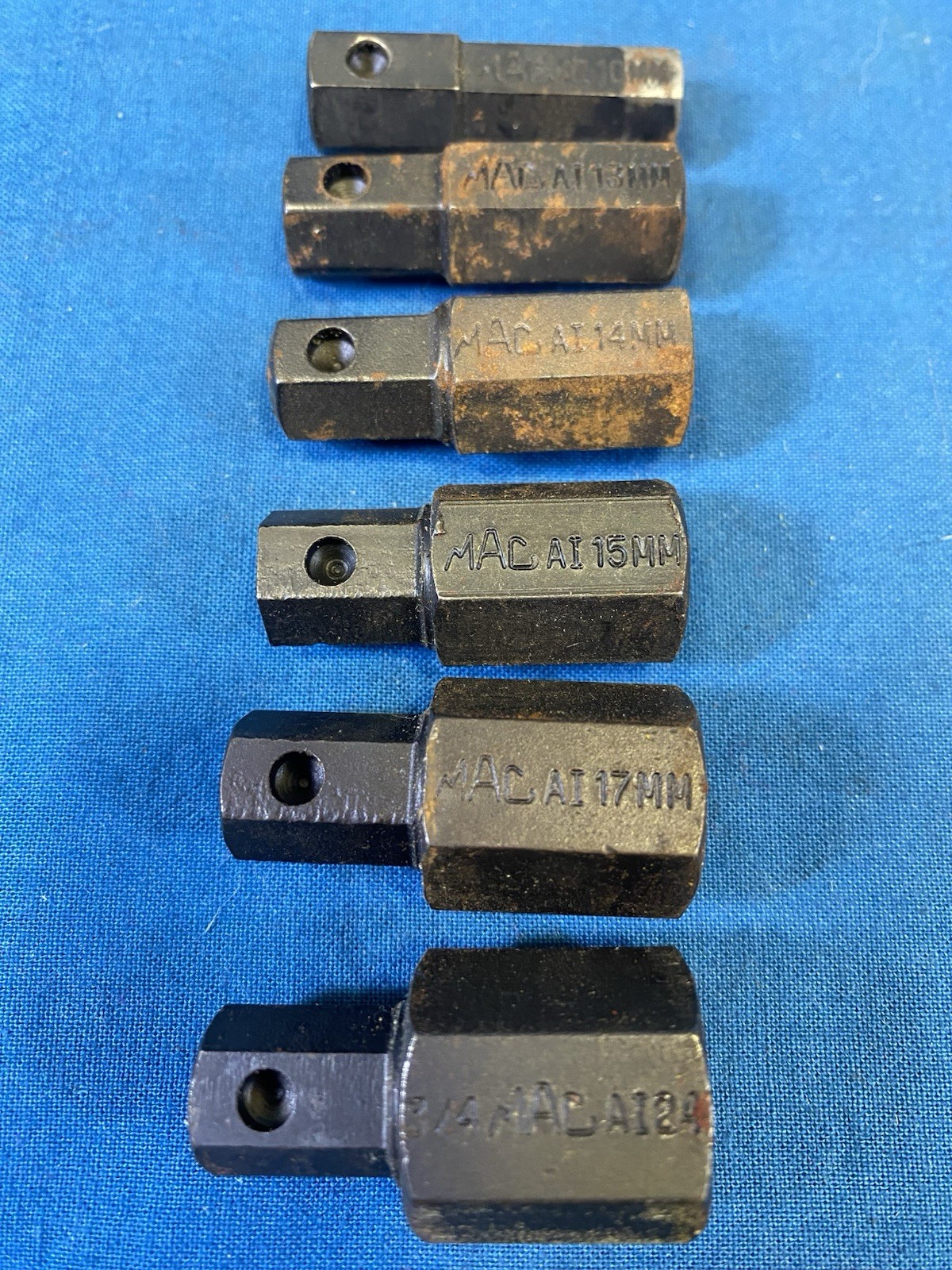 Lot Of 6 – MAC Tools Hex Drive Impact Bits Sockets & Case 3/4” 17mm 15 14 13 10