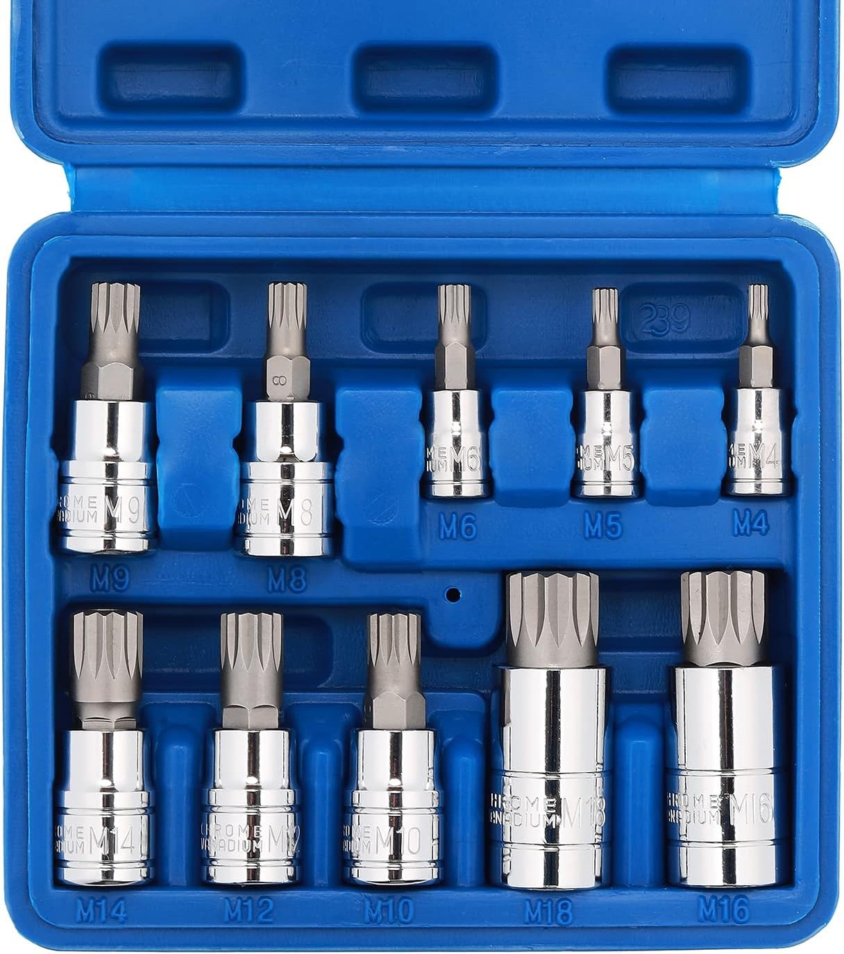 10PCS 1/4-Inch, 3/8-Inch & 1/2-Inch Drive XZN Triple Square Spline Bit Socket
