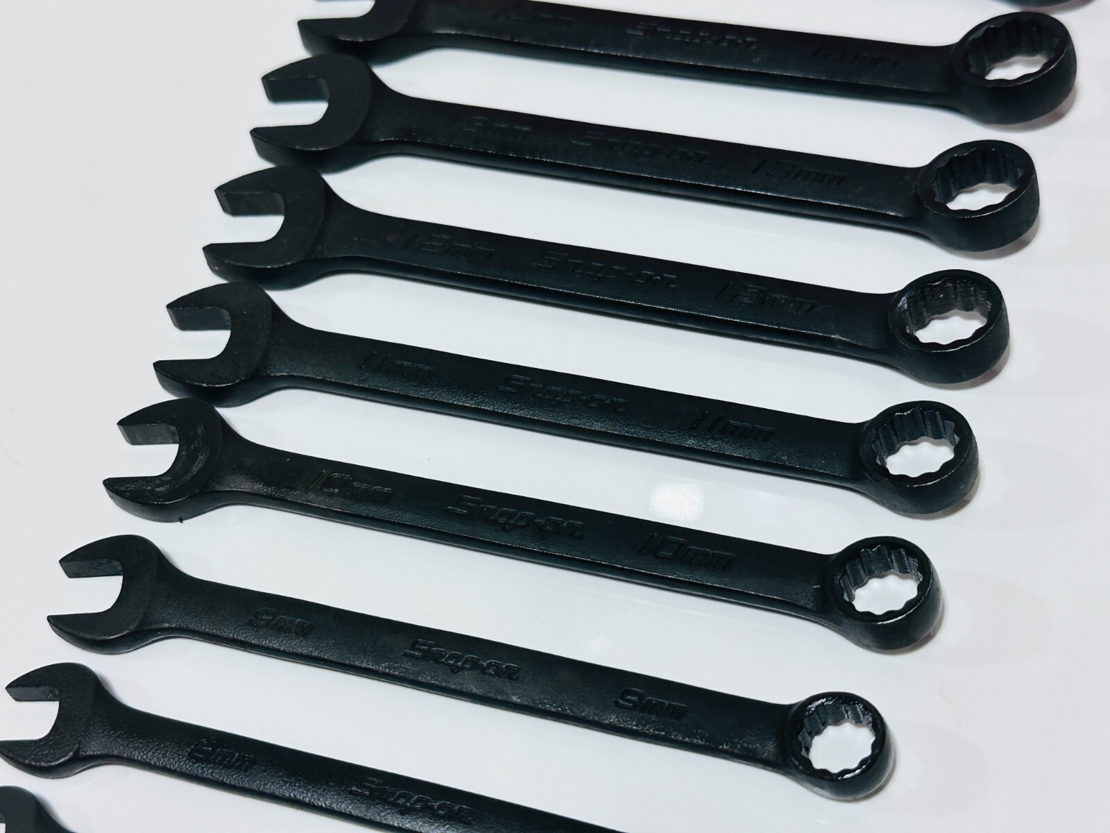 Snap-On USA 14pc Metric GOEXM Industrial Short Combination Wrench Set – 6mm-19mm