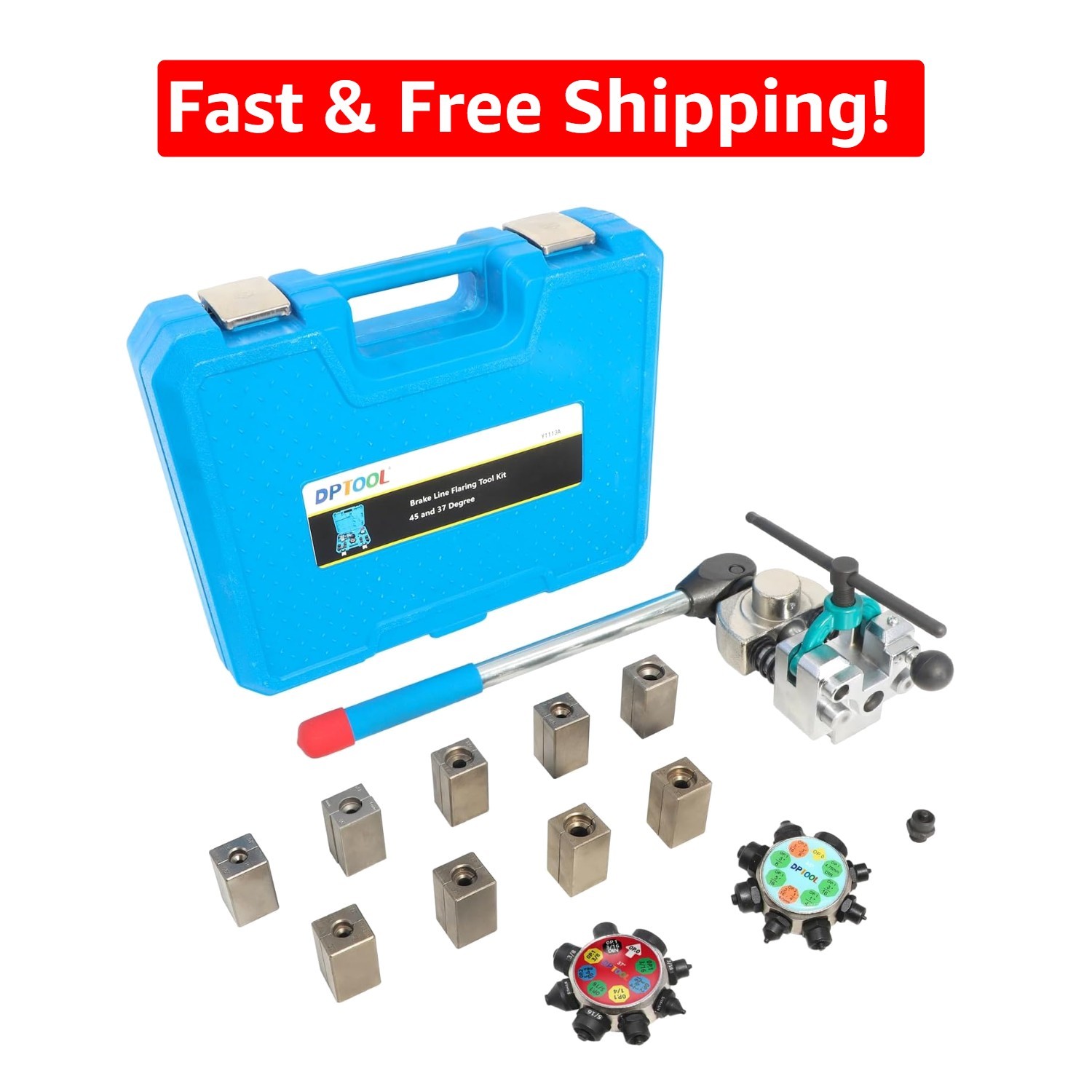Durable Brake Line Flaring Tool Kit – 37° & 45° Flare Options for All Tubing