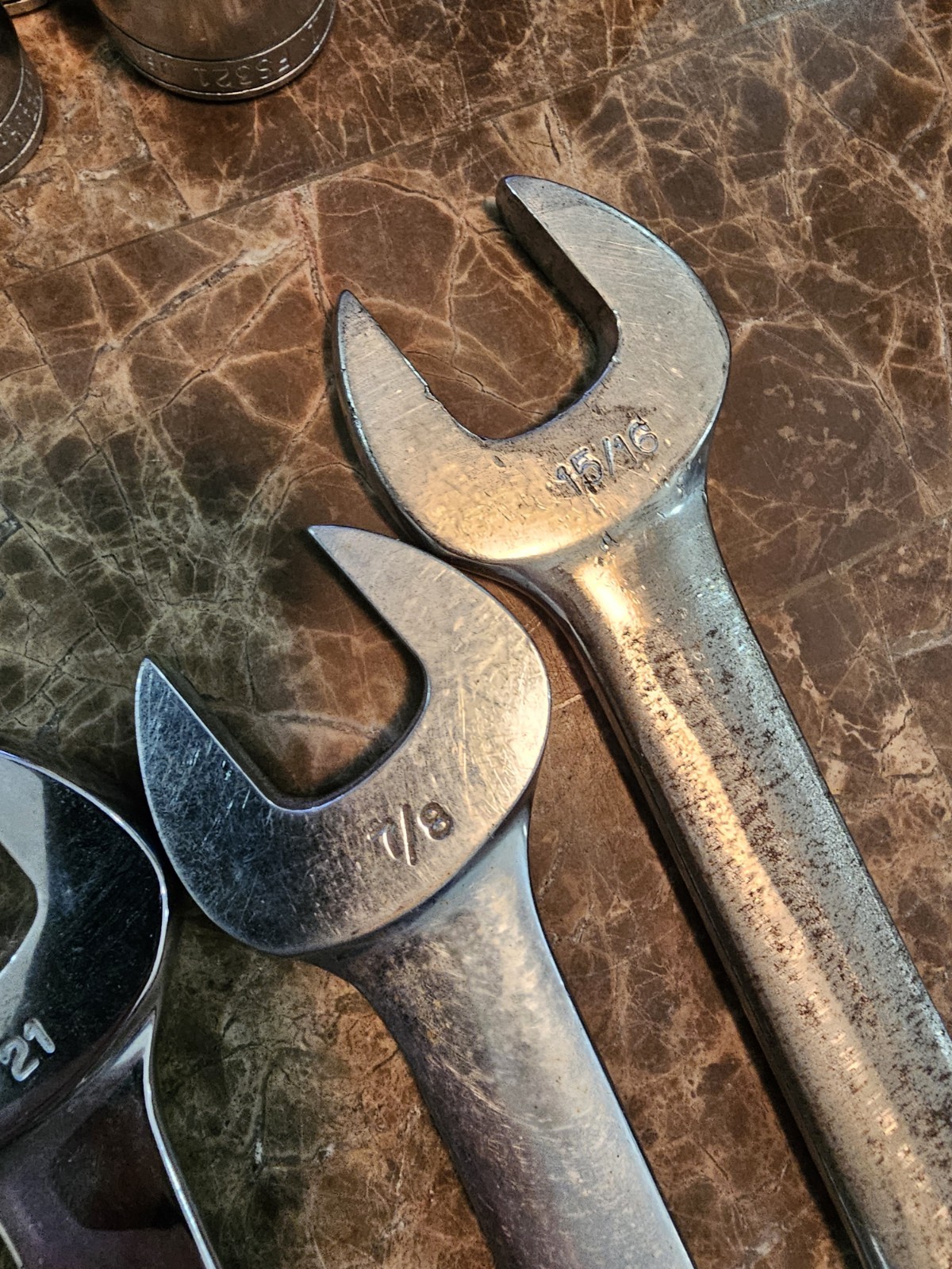 Snap-on Wrench Lot 9 Pc OEX OEXM OXI RXSM SAE METRIC 12 21 15/16 7/8 11/16 7/16