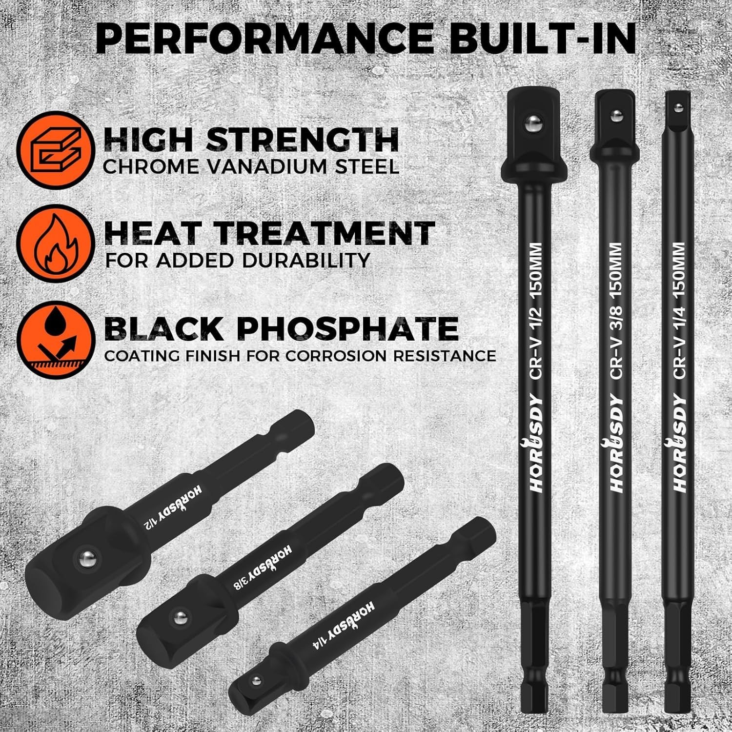 11-Piece Impact Socket Adapter Set 1/4, 3/8, 1/2-Inch Hex Shank Cr-V Steel
