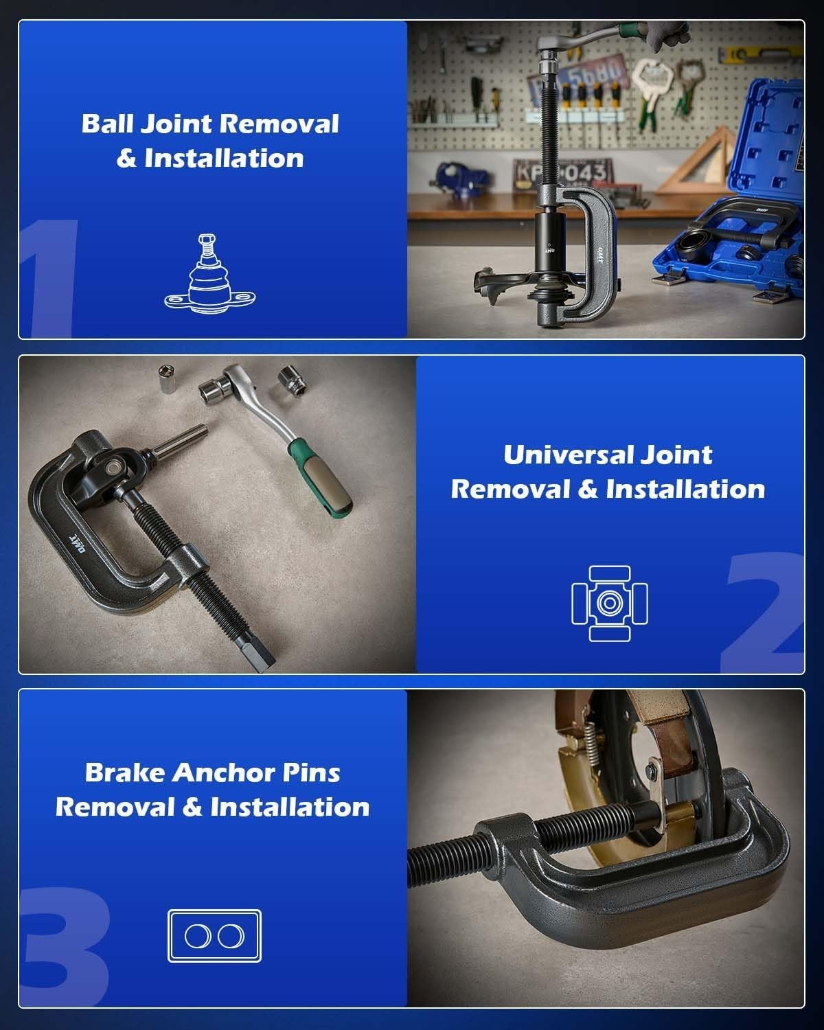 Orion Motor Tech Heavy Duty Ball Joint Press U Joint Removal Tool Kit Universal
