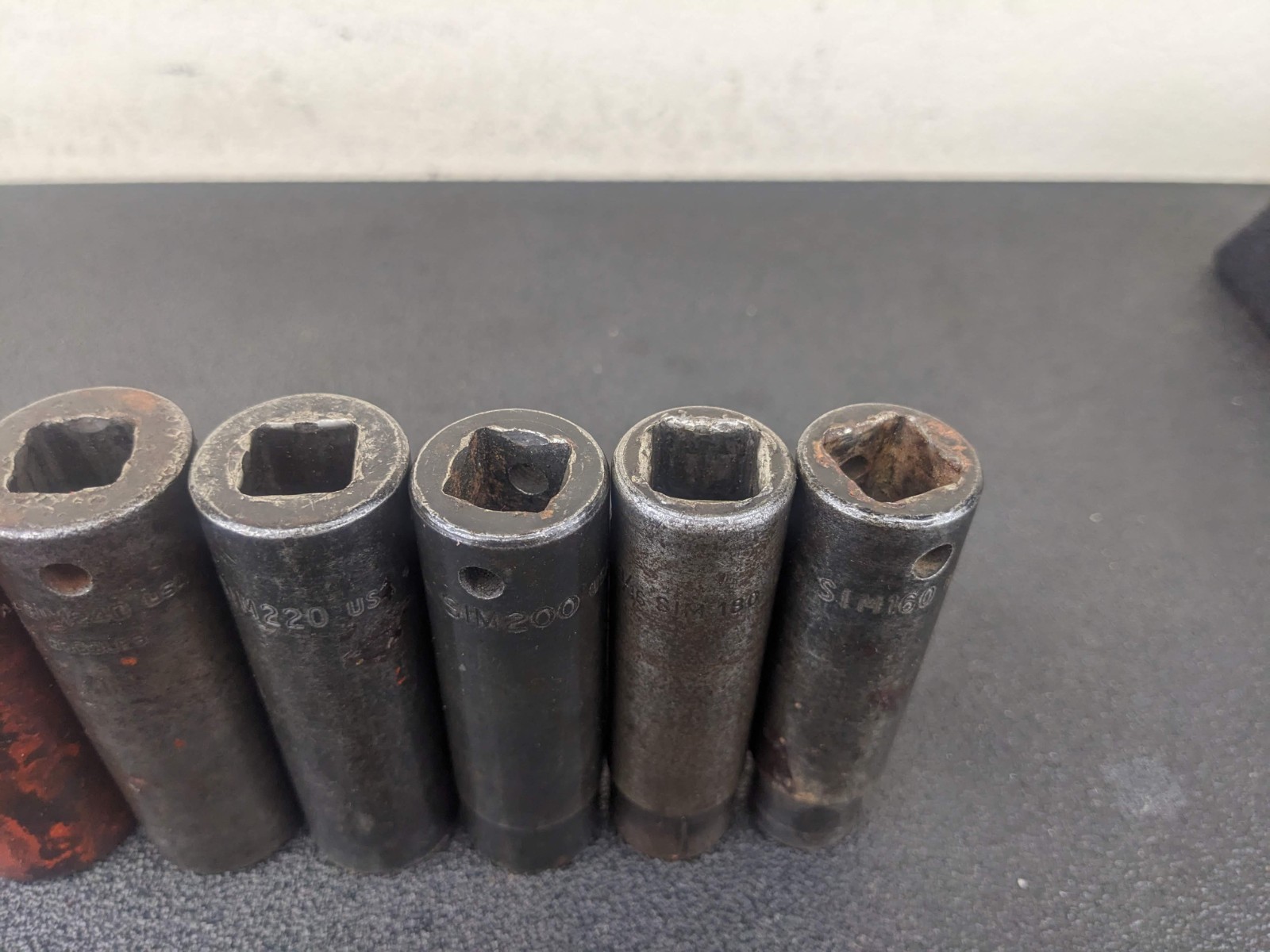 #bm563 Snap On Tools 309SIMYA 1/2″ Drive 9pc SAE Deep 6 Point Impact Socket Set